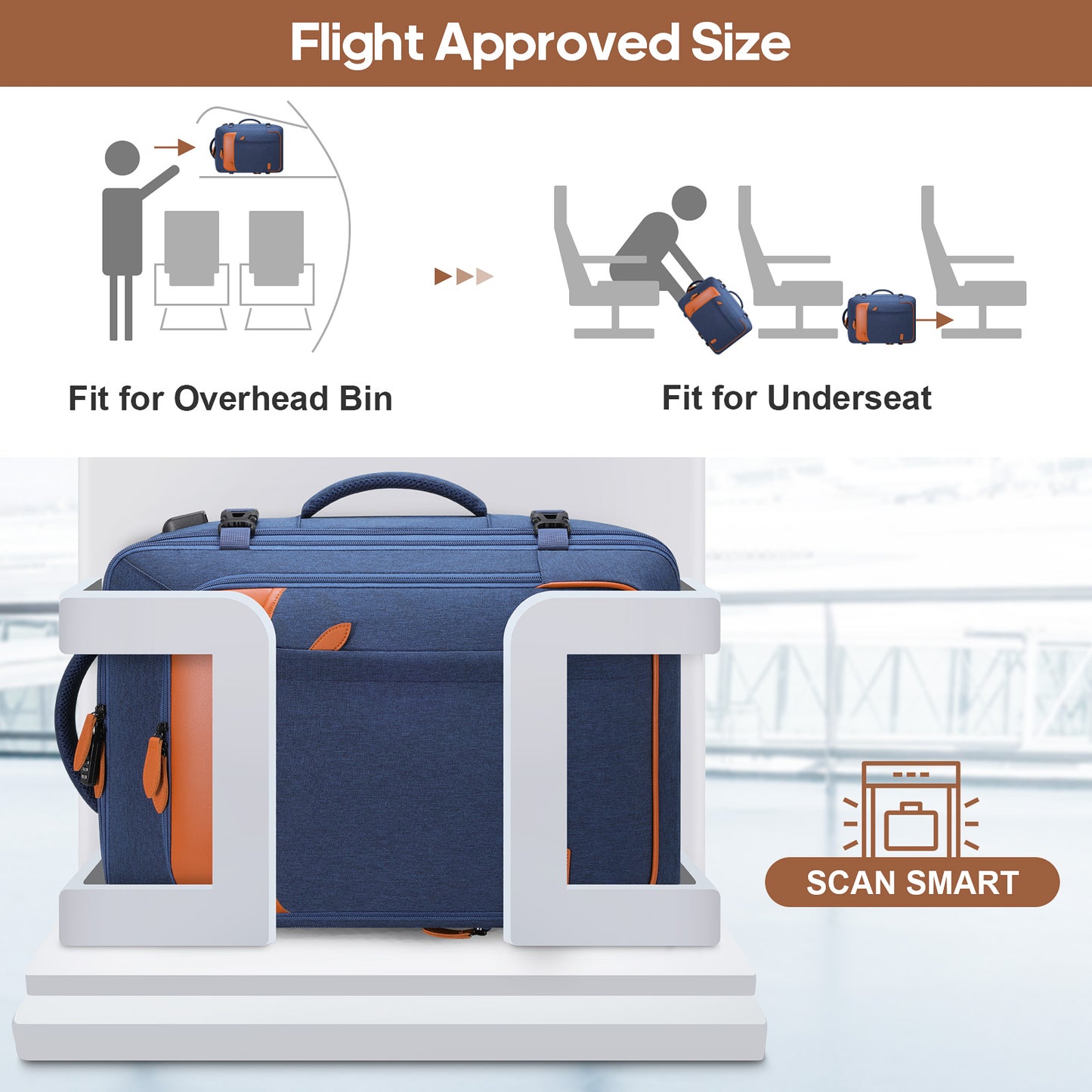 Travel Backpack, 17Inch Laptop Backpack, Carry-on Approved Bag for Men & Women, Waterproof Luggage with Packing Cubes, Shoe Pocket, Personal Item Size for Flights