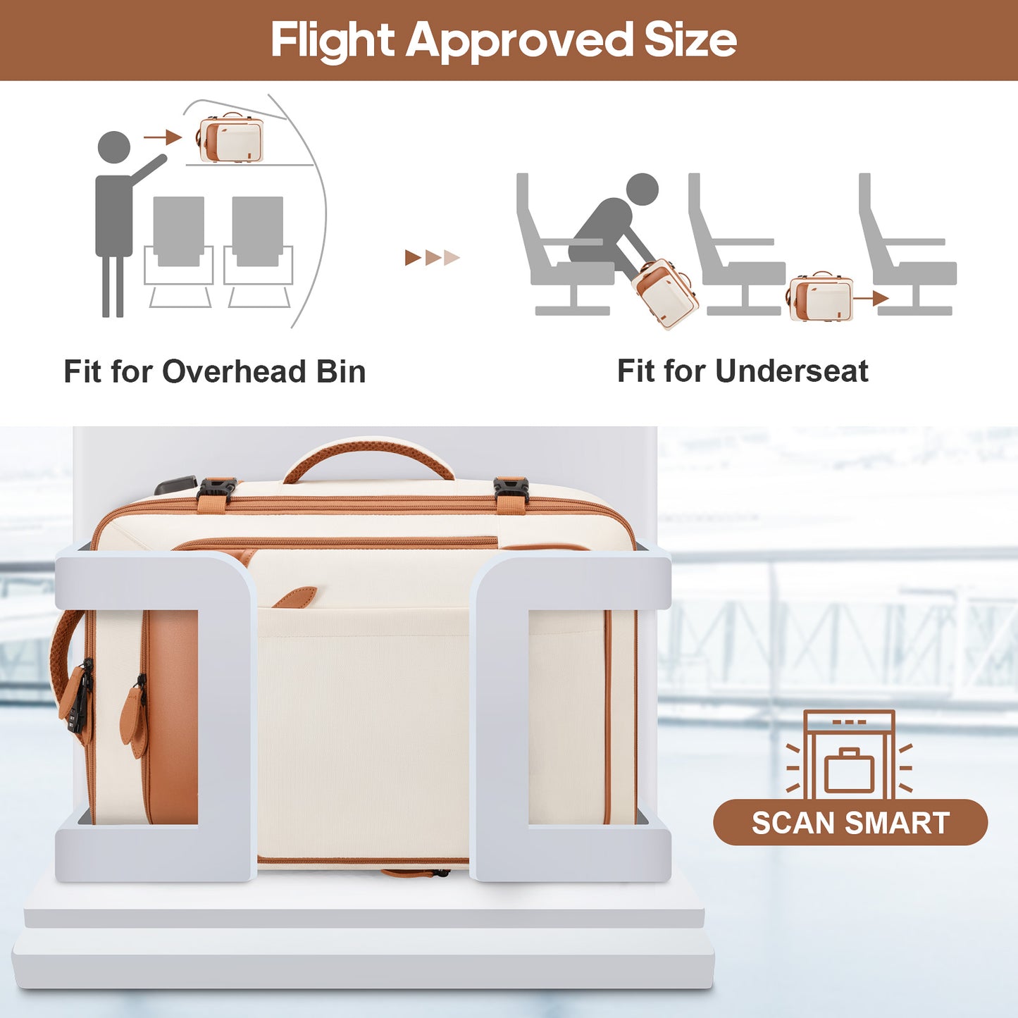Travel Backpack, 17Inch Laptop Backpack, Carry-on Approved Bag for Men & Women, Waterproof Luggage with Packing Cubes, Shoe Pocket, Personal Item Size for Flights