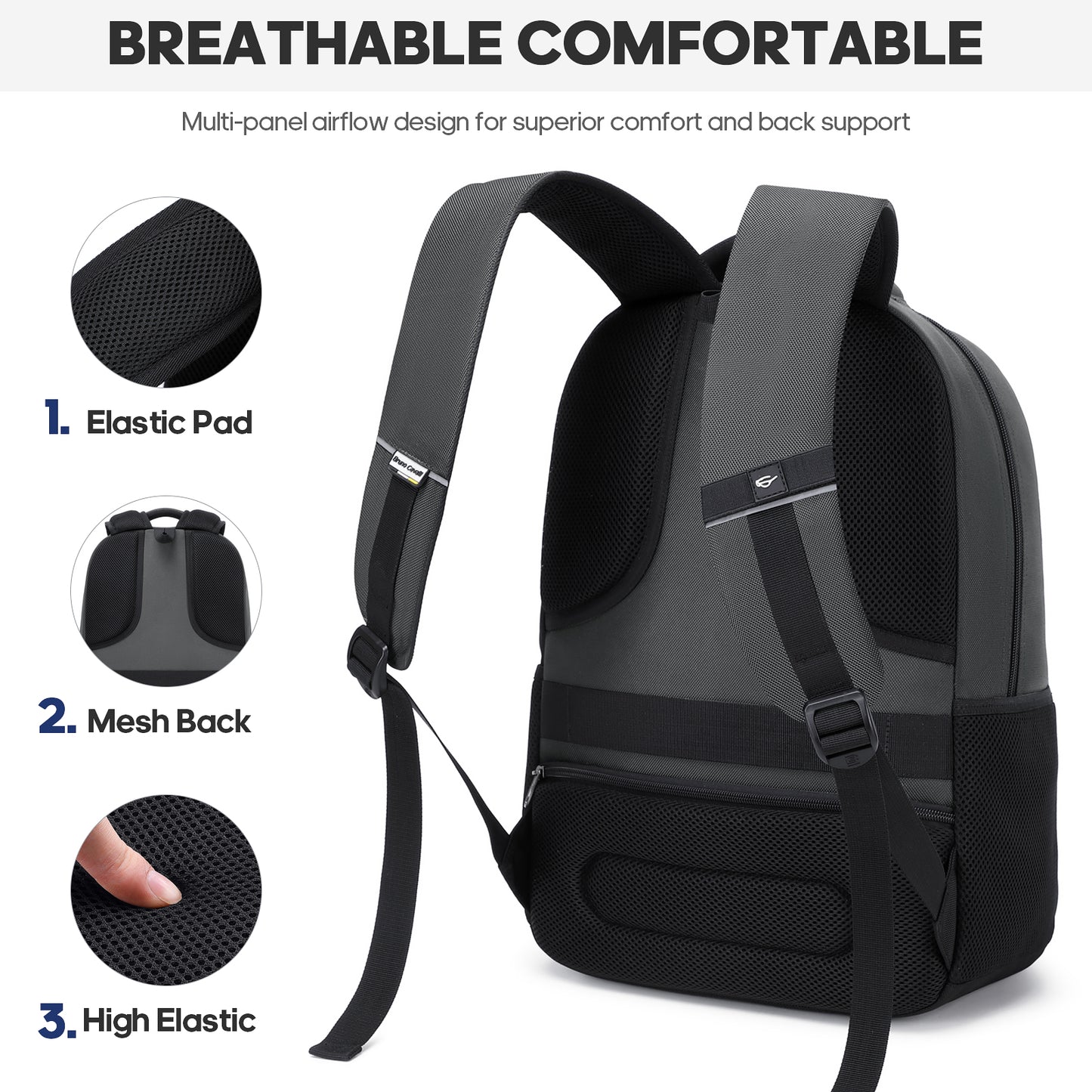 UKEIN Backpacks for Adults Laptop Backpack Water Resistant Backpacks Anti Theft Business Backpacks with Laptop Compartment - Gray