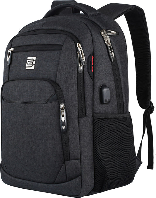 UKEIN Black Laptop Backpack Computer Business Backpack for Adult Water Resistant Anti-Theft Laptop Backpack for Men