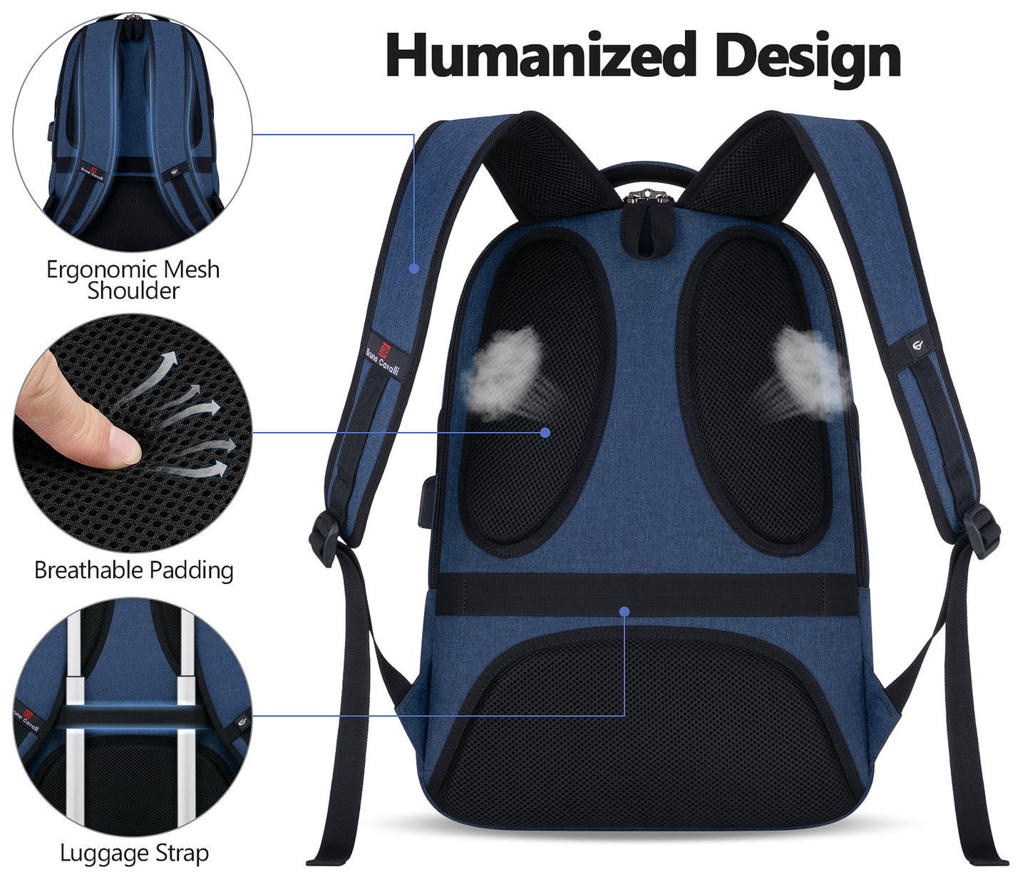 UKEIN Laptop Backpack with USB Charging Port Water Resistant Backpacks for Adults Work Business Laptop Backpack for Men