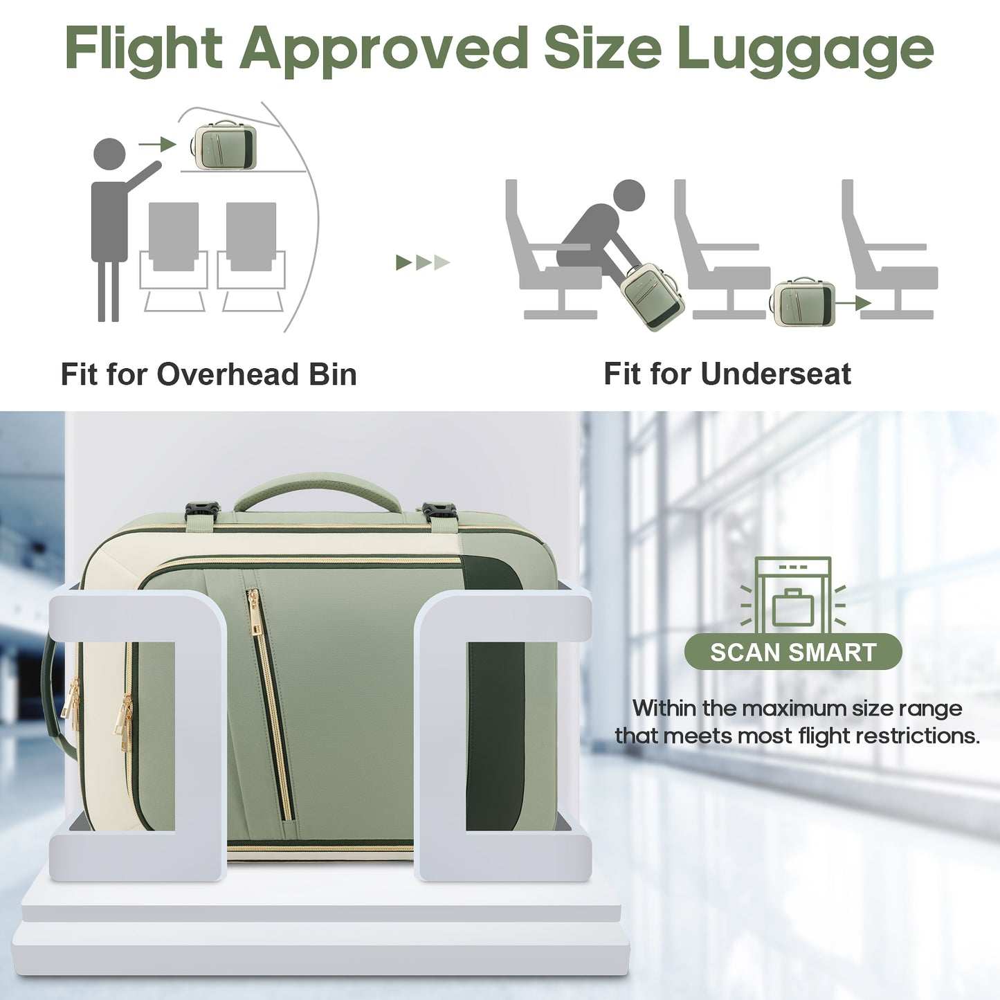 UKEIN Travel Backpack for Women Carry On Backpack Flight Approved 40L Personal Item Backpack Water Proof Backpack with Packing Cubes and Shoe Pocket