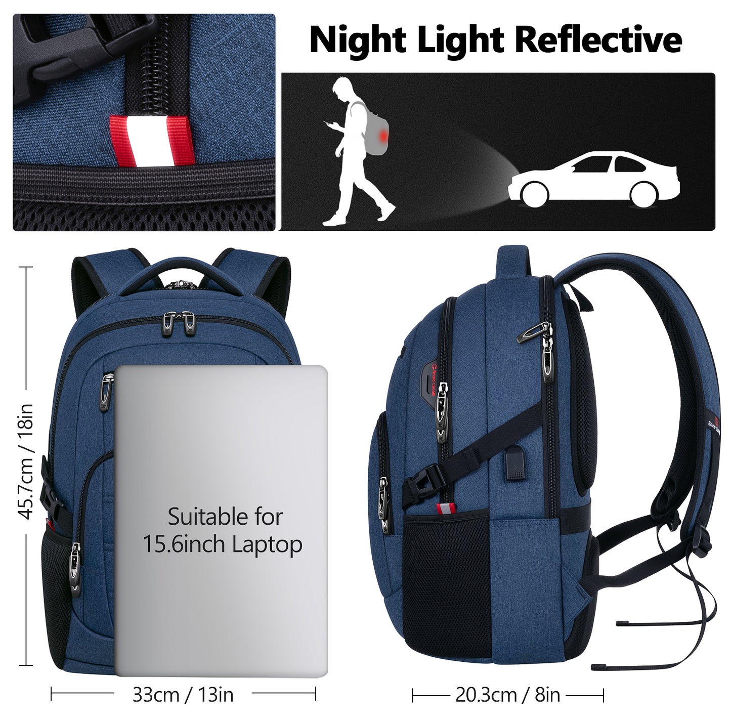 UKEIN Laptop Backpack with USB Charging Port Water Resistant Backpacks for Adults Work Business Laptop Backpack for Men