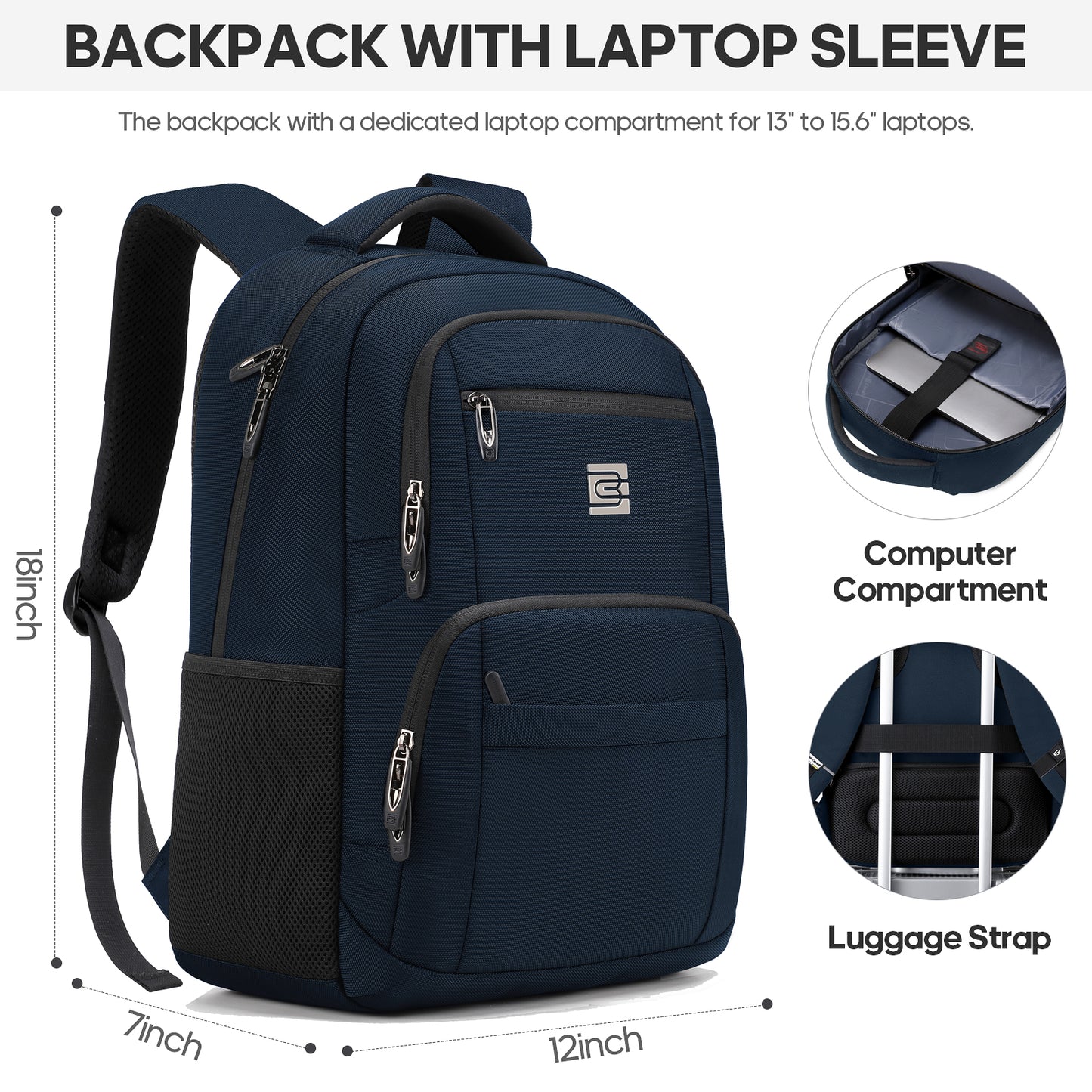 UKEIN Backpacks for Adults Laptop Backpack Water Resistant Backpacks Anti Theft Business Backpacks with Laptop Compartment - Blue