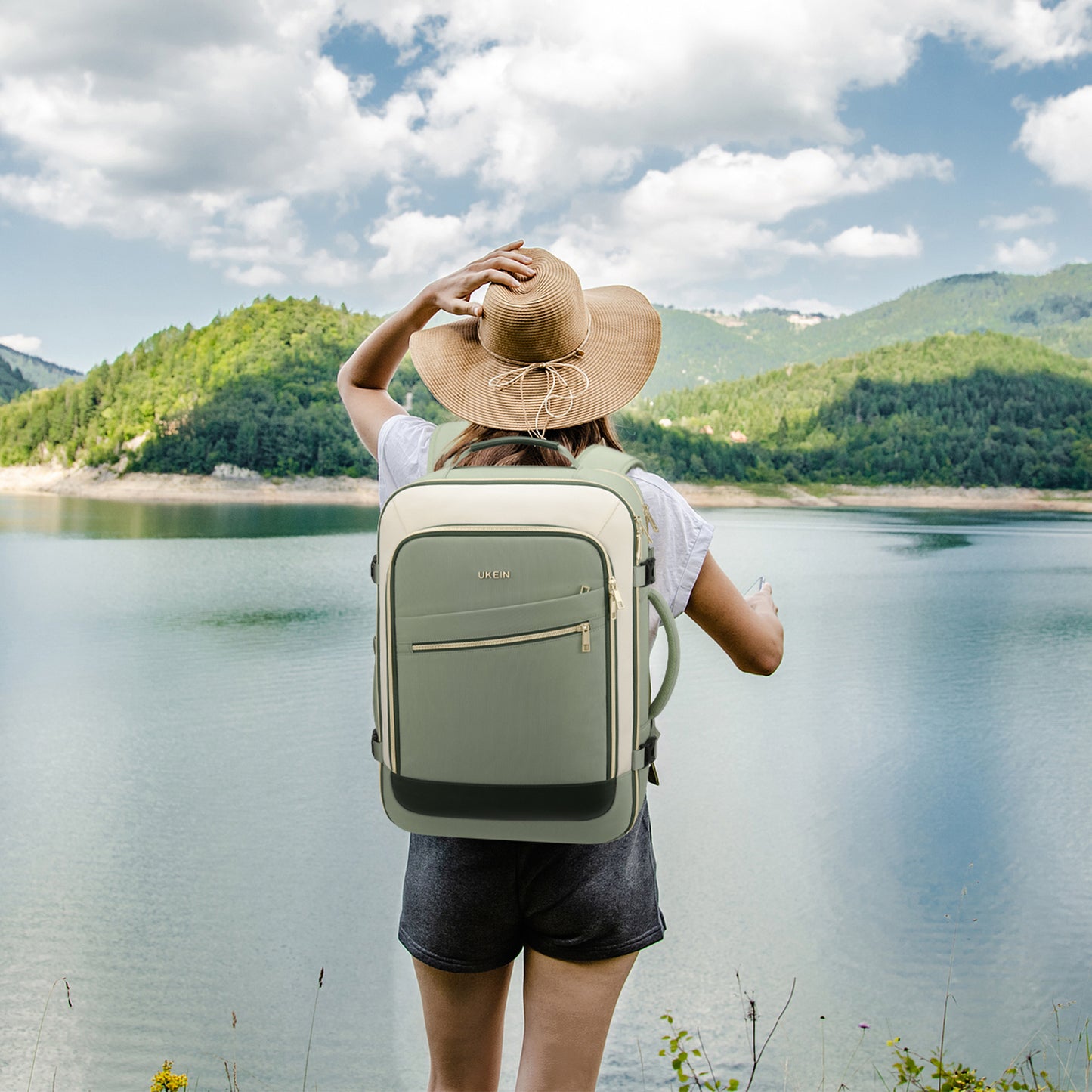 UKEIN Travel Backpack for Women Carry On Backpack Flight Approved 40L Personal Item Backpack Water Proof Backpack with Packing Cubes and Shoe Pocket