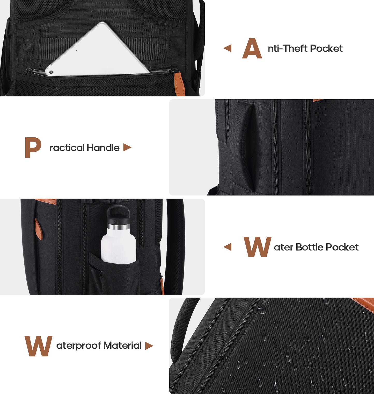 UKEIN Travel Backpack for Women Carry On Backpack Flight Approved 40L Waterproof Anti-Theft Personal Item Backpack with Packing Cubes and Shoe Pocket