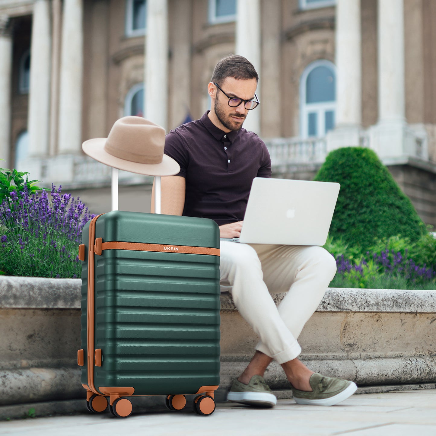 UKEIN Luggage Sets 3 Piece, Carry On Luggage with Wheels, 28 Inch Hardshell Suitcase with TSA Lock, 100% PC Carry On Suitcases Airline Approved With Travel Backpack for Men Women