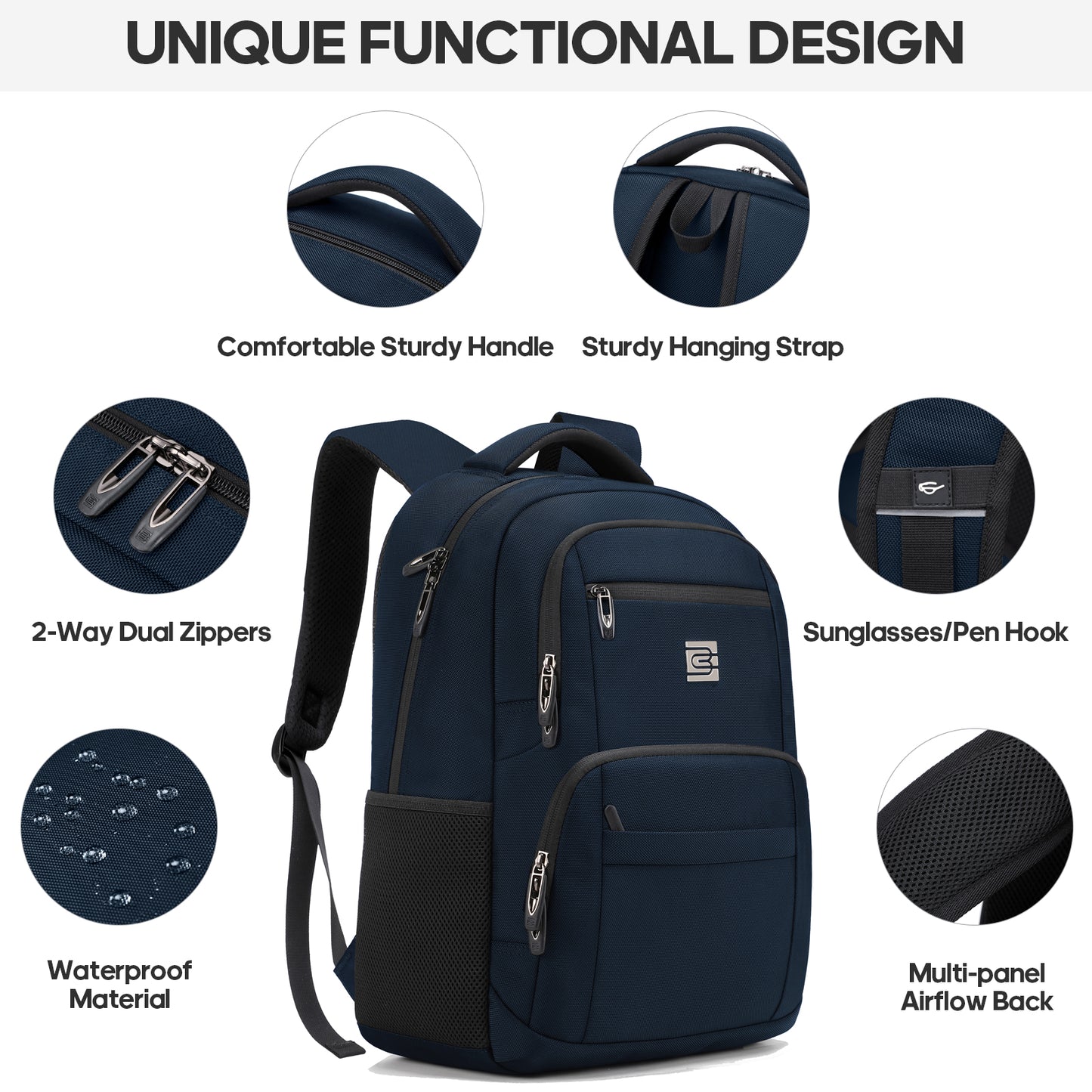 UKEIN Backpacks for Adults Laptop Backpack Water Resistant Backpacks Anti Theft Business Backpacks with Laptop Compartment - Blue