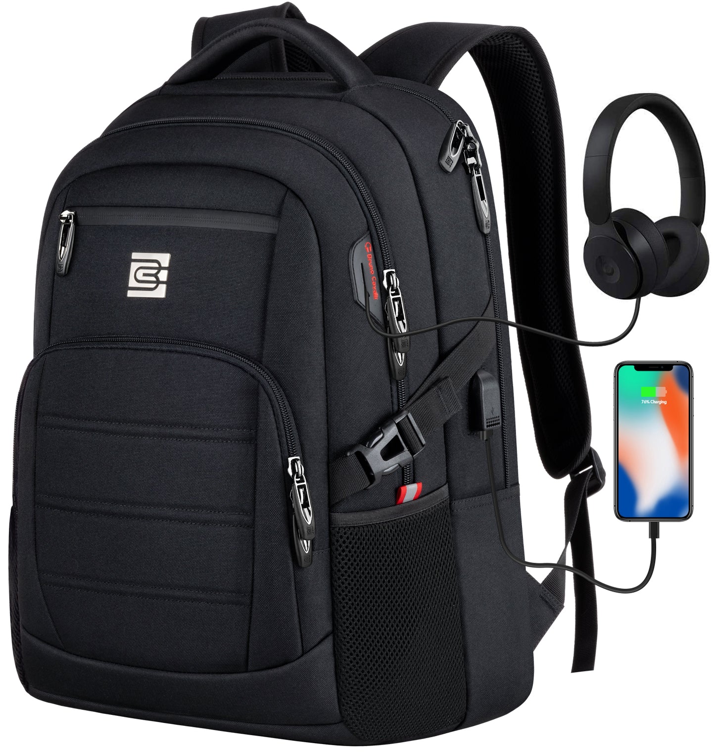 UKEIN Laptop Backpack with USB Charging Port Water Resistant Travel Work Business Laptop Backpack for Men