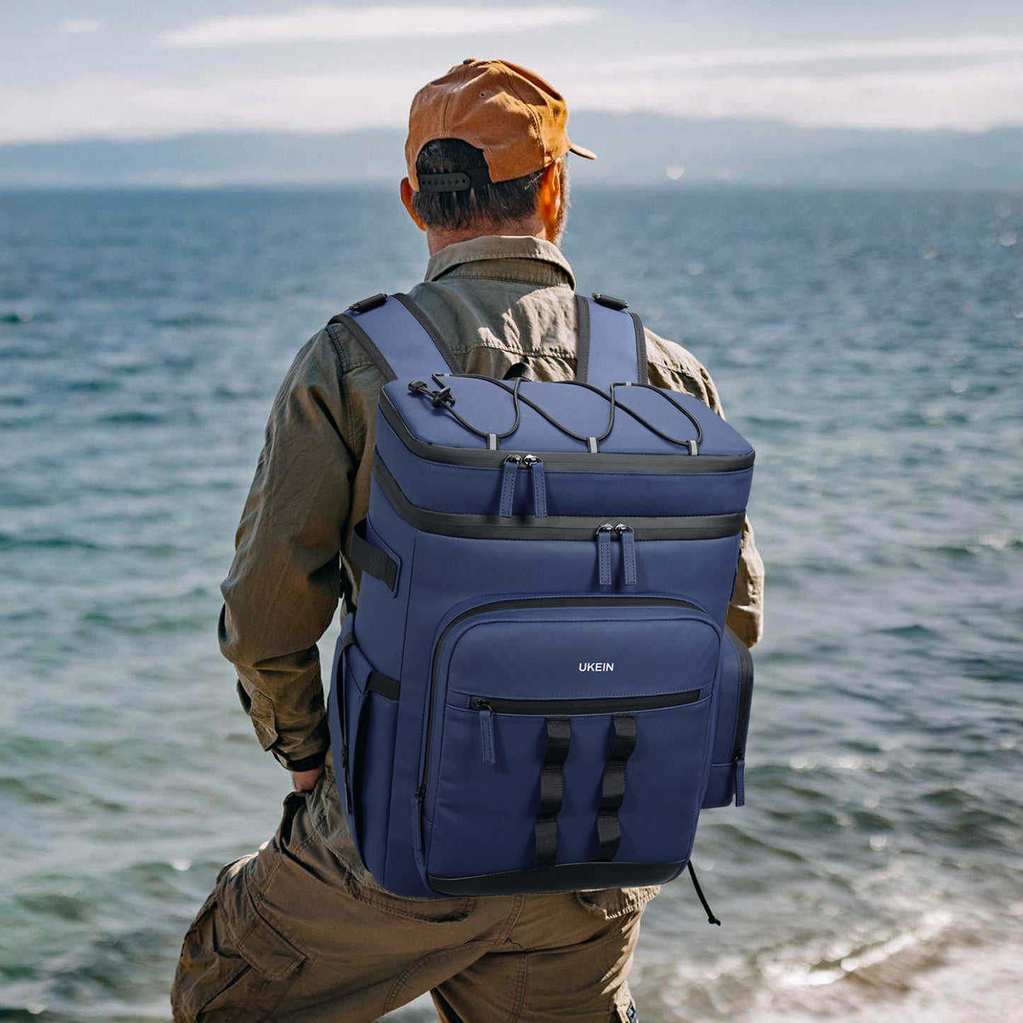 UKEIN 50 Can Backpack Cooler Insulated Leak Proof Soft Sided Cooler Backpack Waterproof Lunch Backpack for Men Women Camping Beach Picnic Work