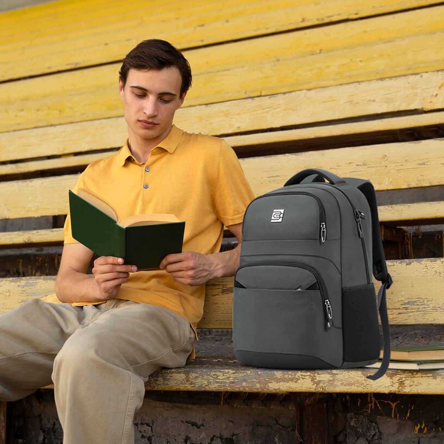 UKEIN Laptop Backpack Water Resistant Backpacks for Adults Anti Theft Business Backpacks with Laptop Compartment Bookbag for Men - Gray