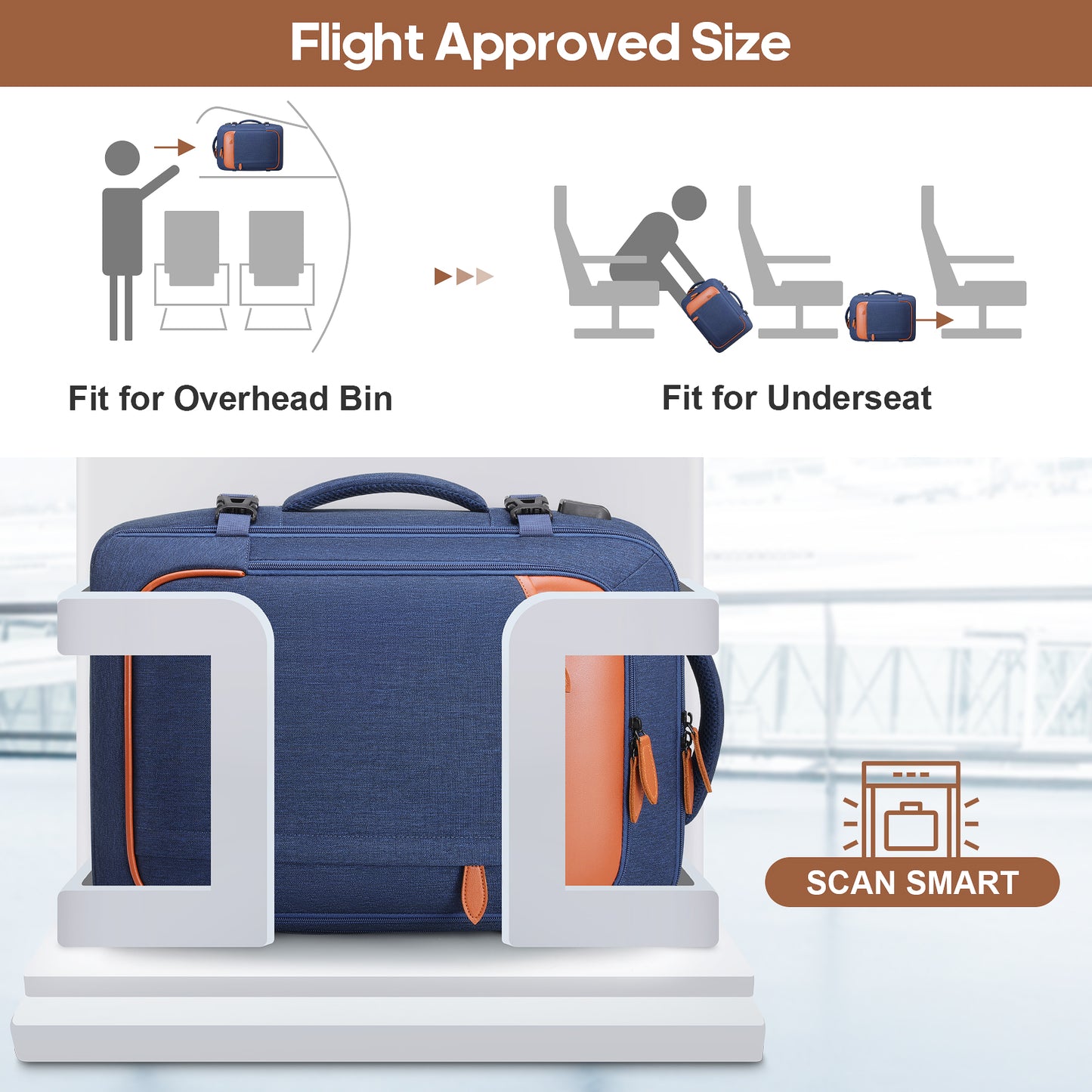UKEIN Travel Backpack for Women Carry On Backpack Flight Approved 40L Waterproof Anti-Theft Personal Item Backpack with Packing Cubes and Shoe Pocket