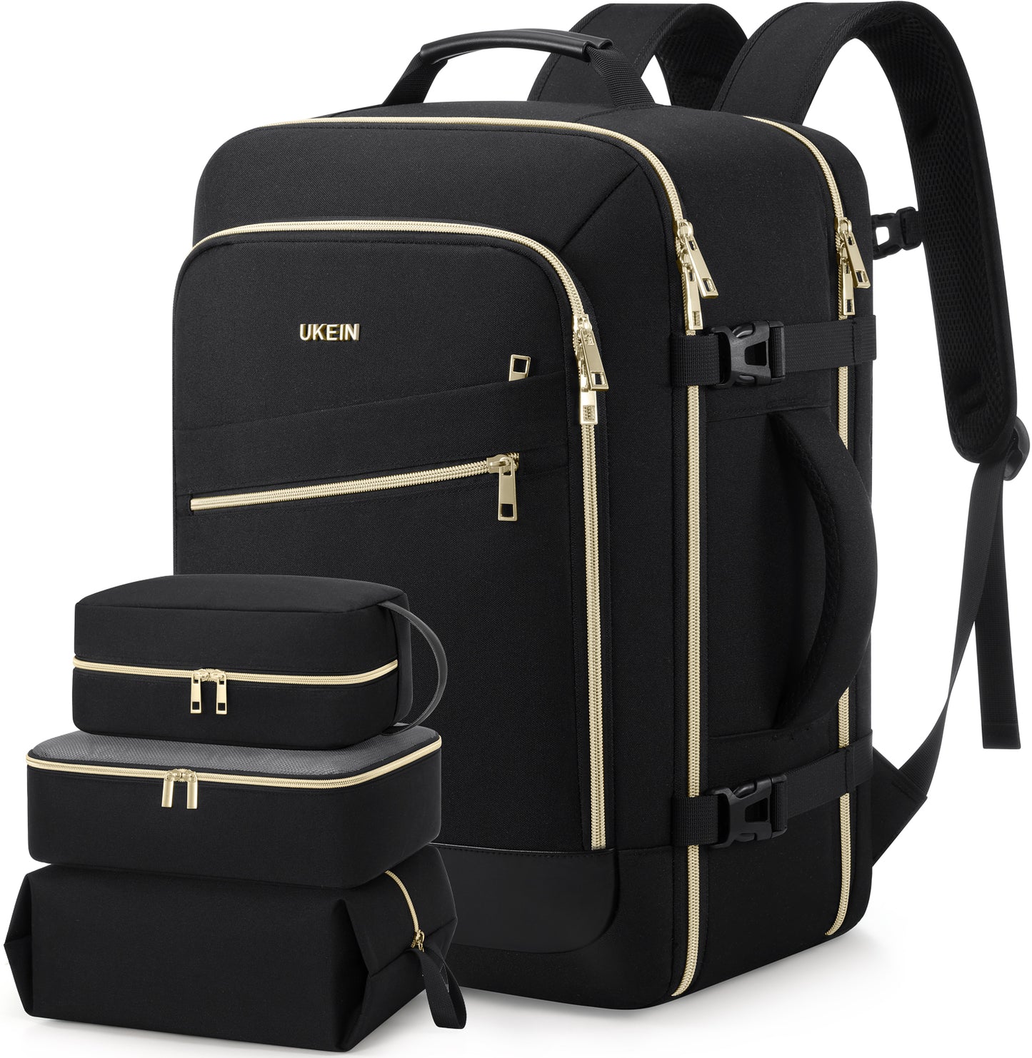 UKEIN Travel Backpack for Women Carry On Backpack Flight Approved 40L Personal Item Backpack Water Proof Backpack with Packing Cubes and Shoe Pocket