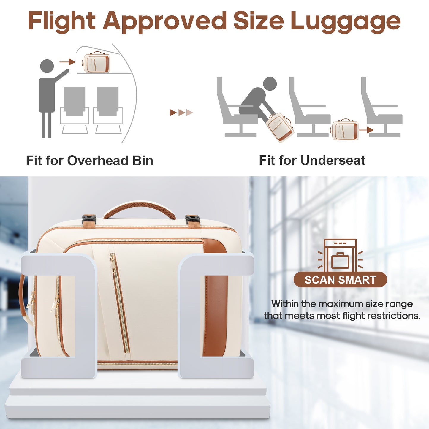 UKEIN Travel Backpack for Women Carry On Backpack Flight Approved 40L Personal Item Backpack Water Proof Backpack with Packing Cubes and Shoe Pocket