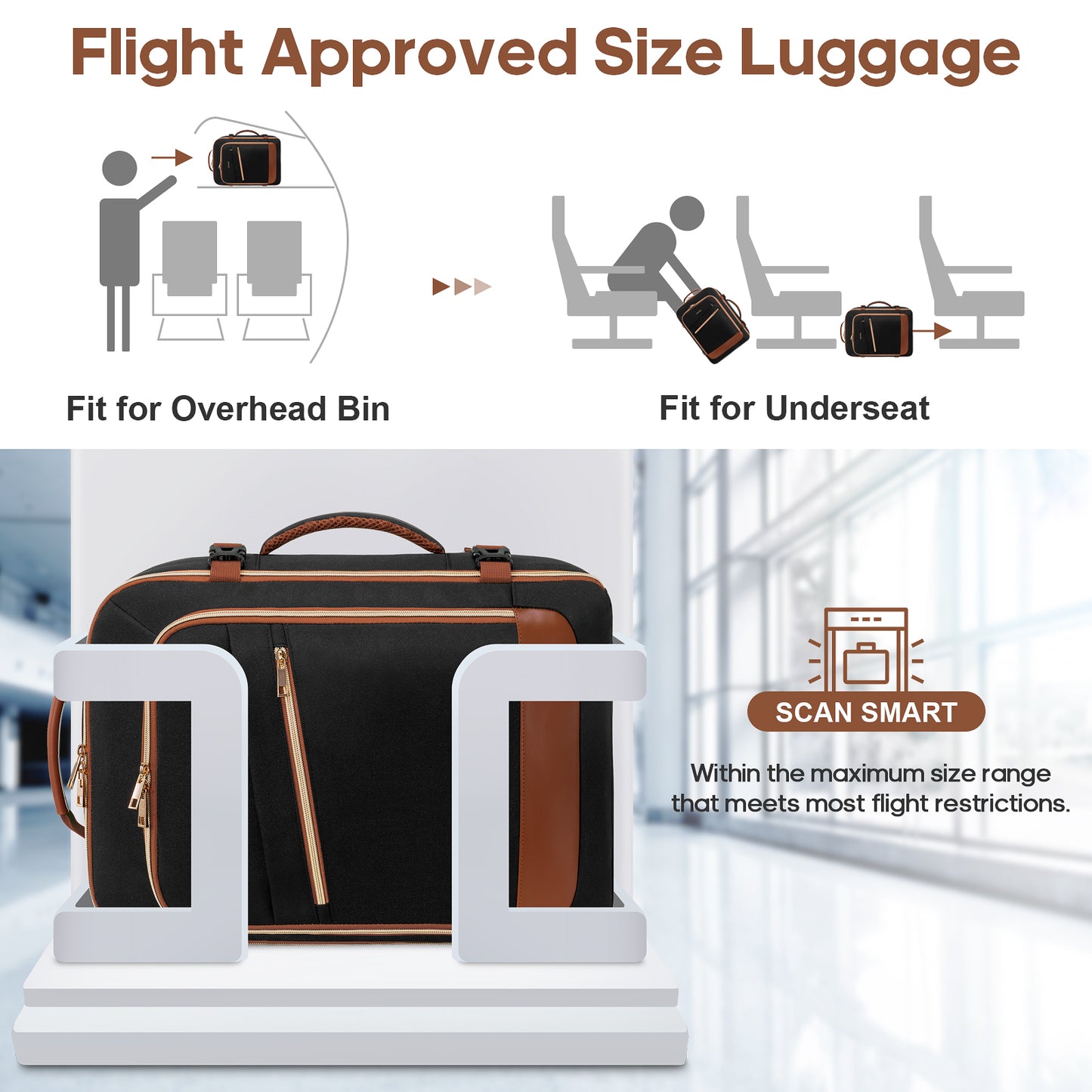 UKEIN Travel Backpack for Women Carry On Backpack Flight Approved 40L Personal Item Backpack Water Proof Backpack with Packing Cubes and Shoe Pocket