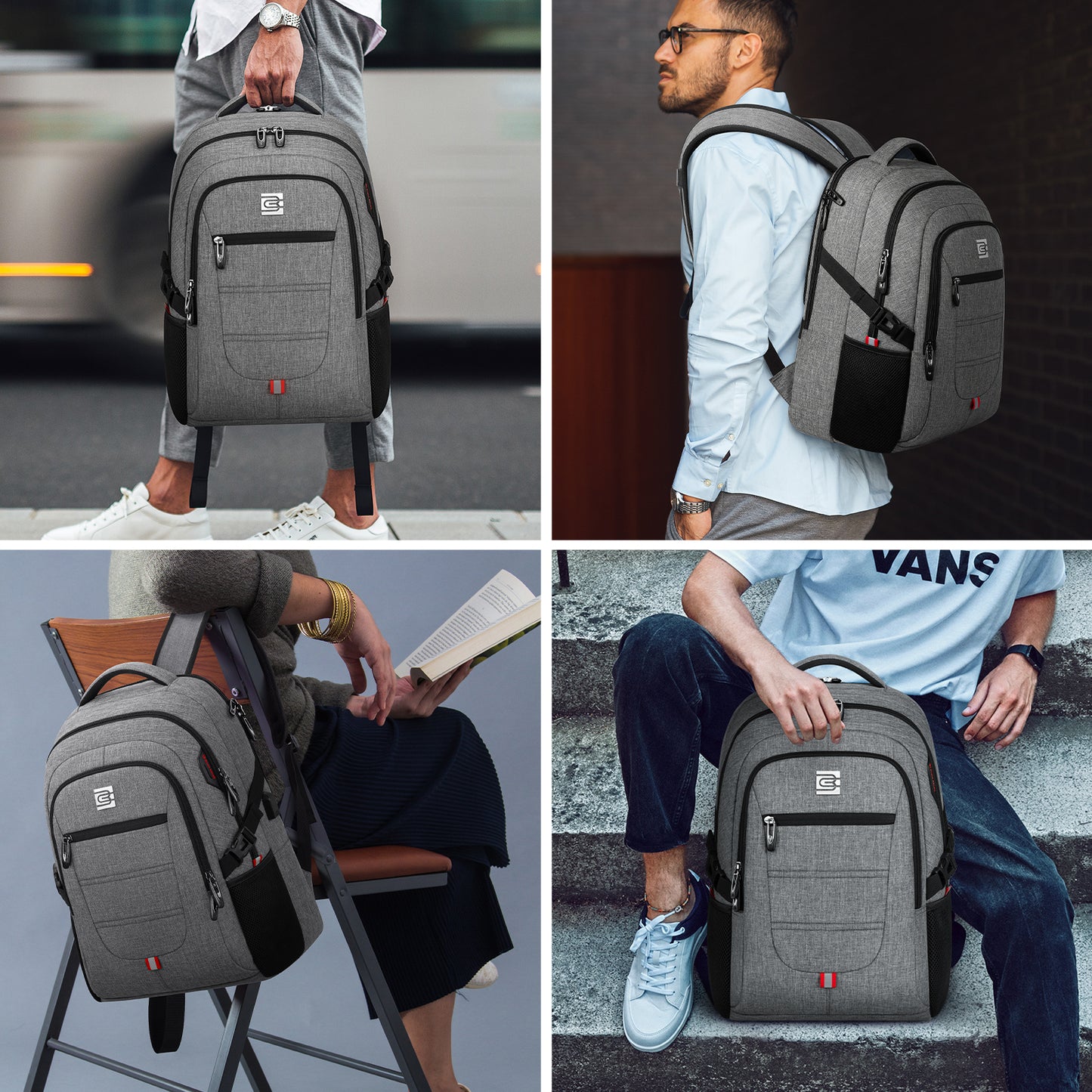 UKEIN Laptop Backpack with USB Charging Port Water Resistant Travel Work Business Laptop Backpack for Men