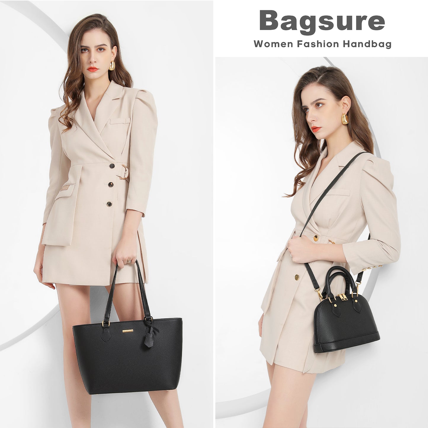 Women Handbags Set 4pcs Purses for Women Tote Bags Satchel Shoulder Bag Wristlet Bag Clutch Purse for Women