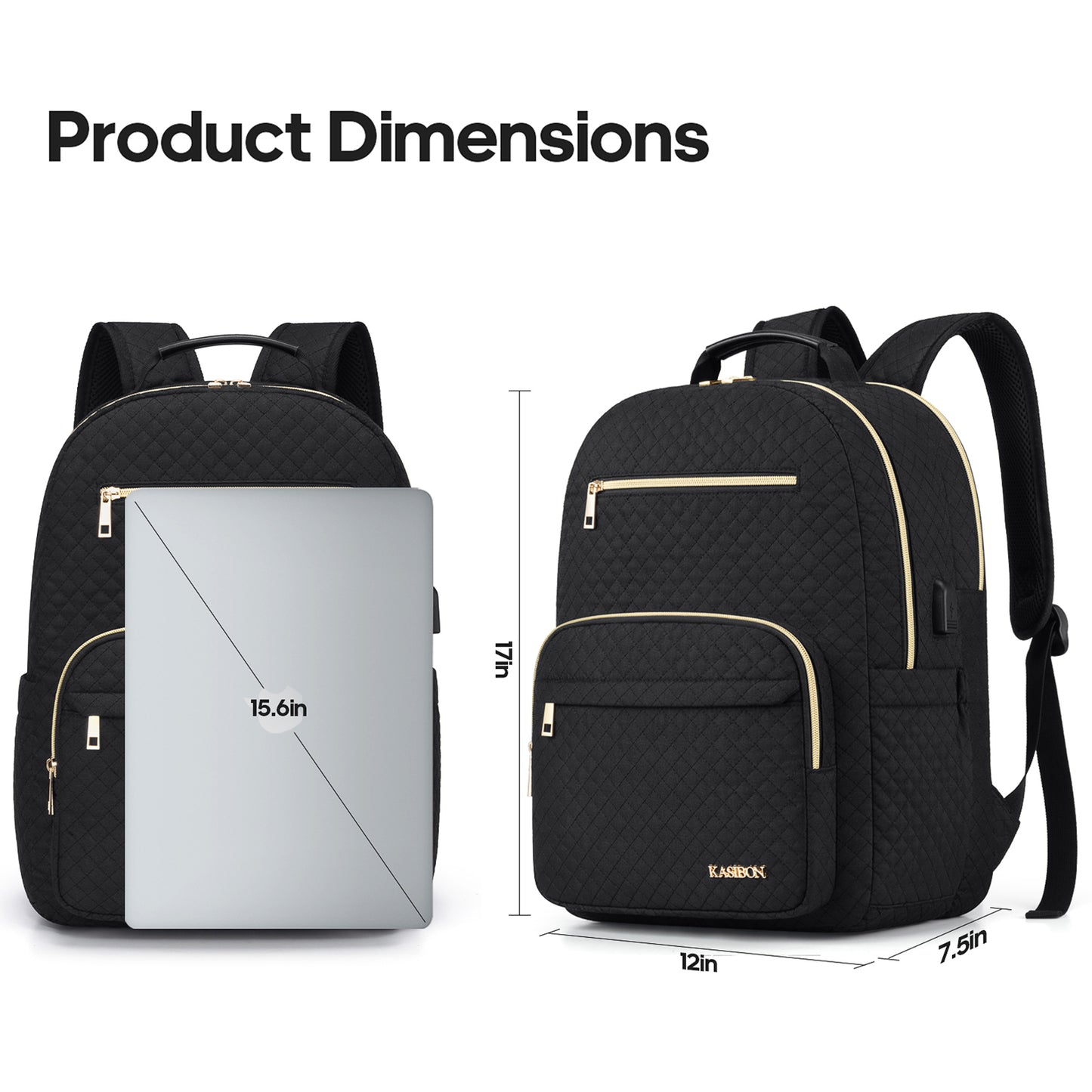 Backpack for Women, Waterproof Stylish Daypack Backpack Purse Shoulder Bag with USB Charging Port, Lightweight Casual Daily Travel Backpack for Work School