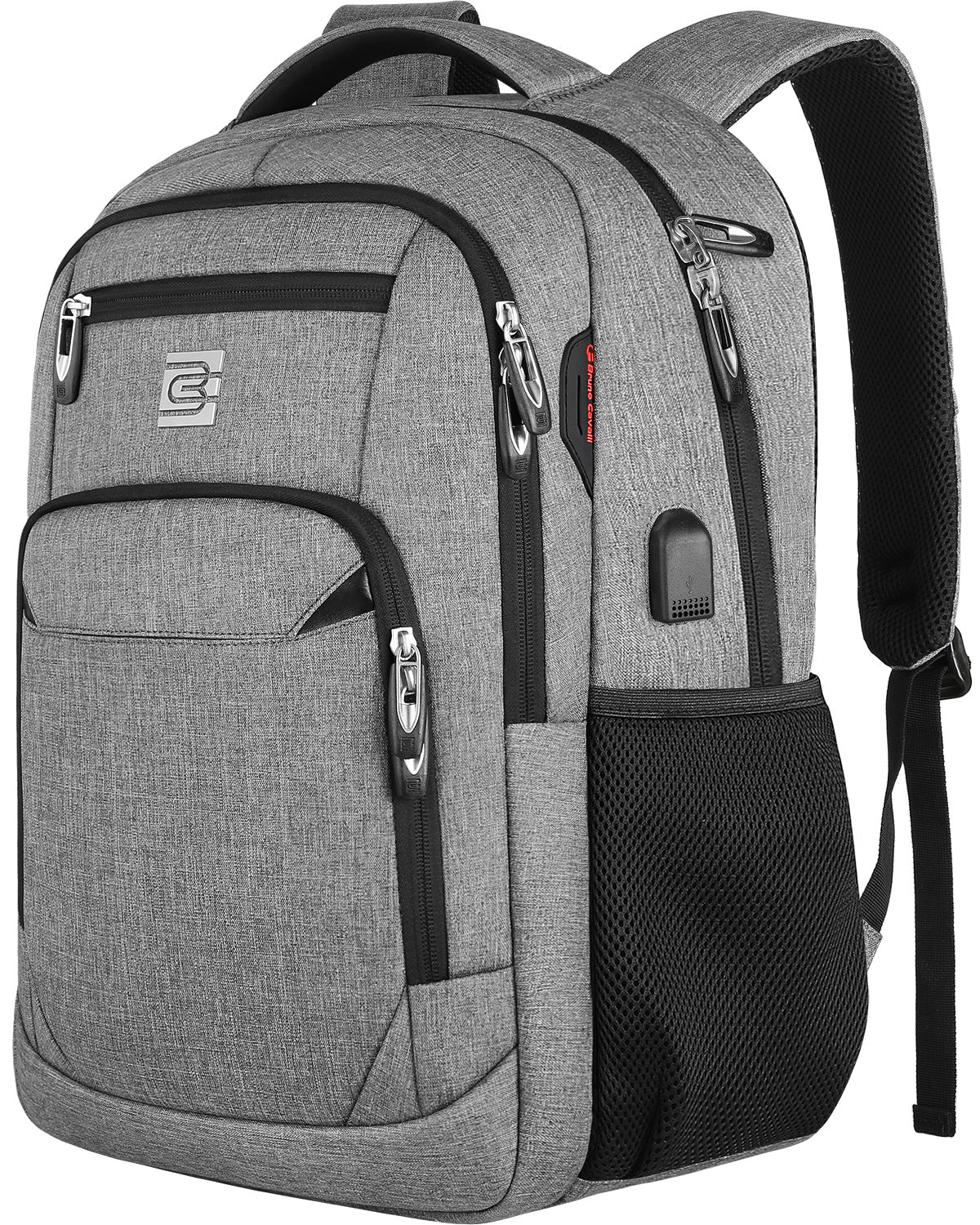 Laptop Backpack,Business Travel Anti Theft Slim Durable Laptops Backpack with USB Charging Port,Water Resistant College Computer Bag for Women & Men Fits 15.6 Inch Laptop and Notebook - Grey