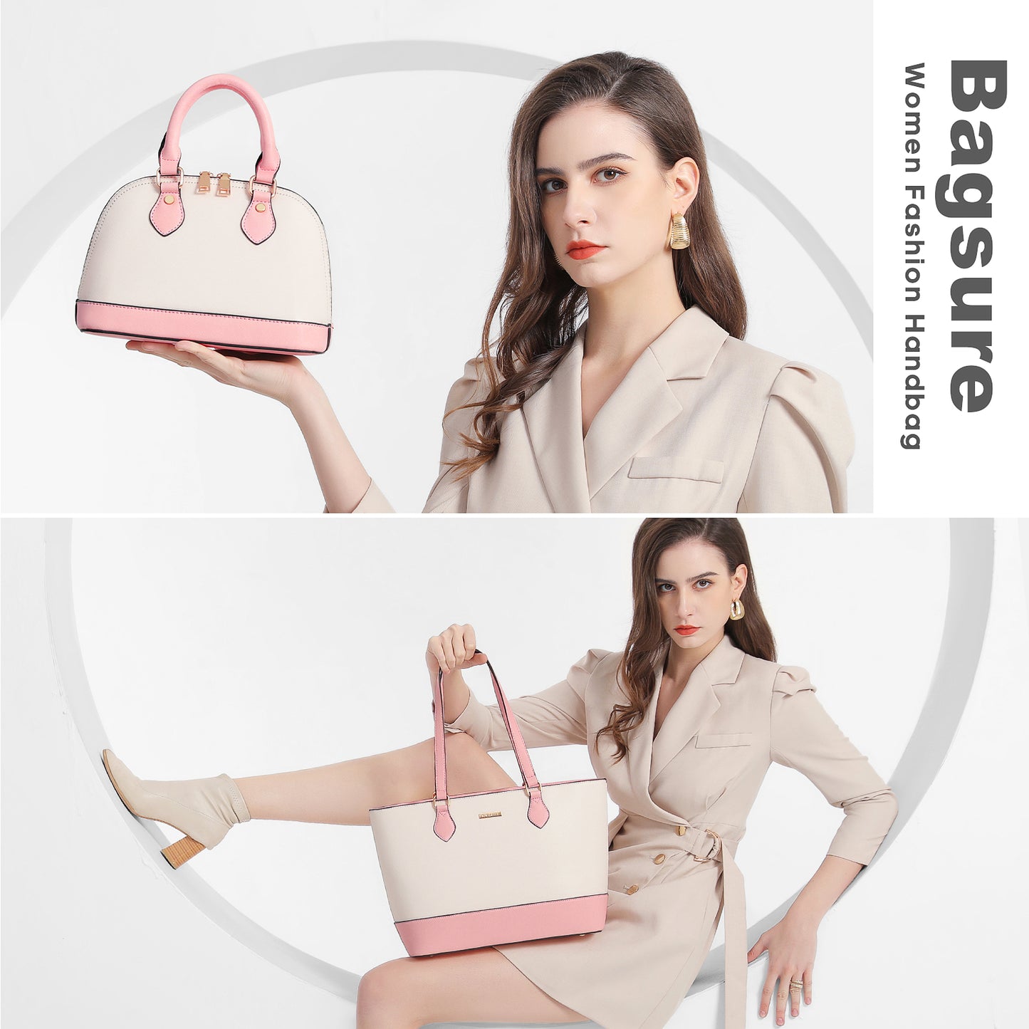 Women Handbags Set 4pcs Purses for Women Tote Bags Satchel Shoulder Bag Wristlet Bag Clutch Purse for Women