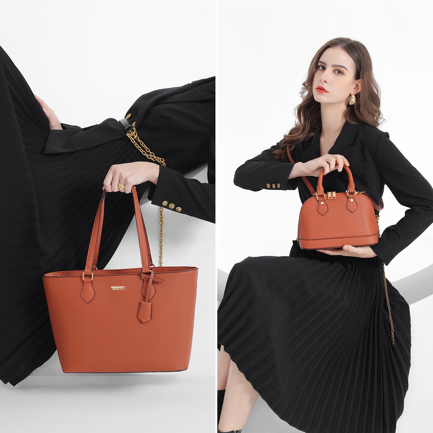 Women Handbags Set 4pcs Purses for Women Tote Bags Satchel Shoulder Bag Wristlet Bag Clutch Purse for Women