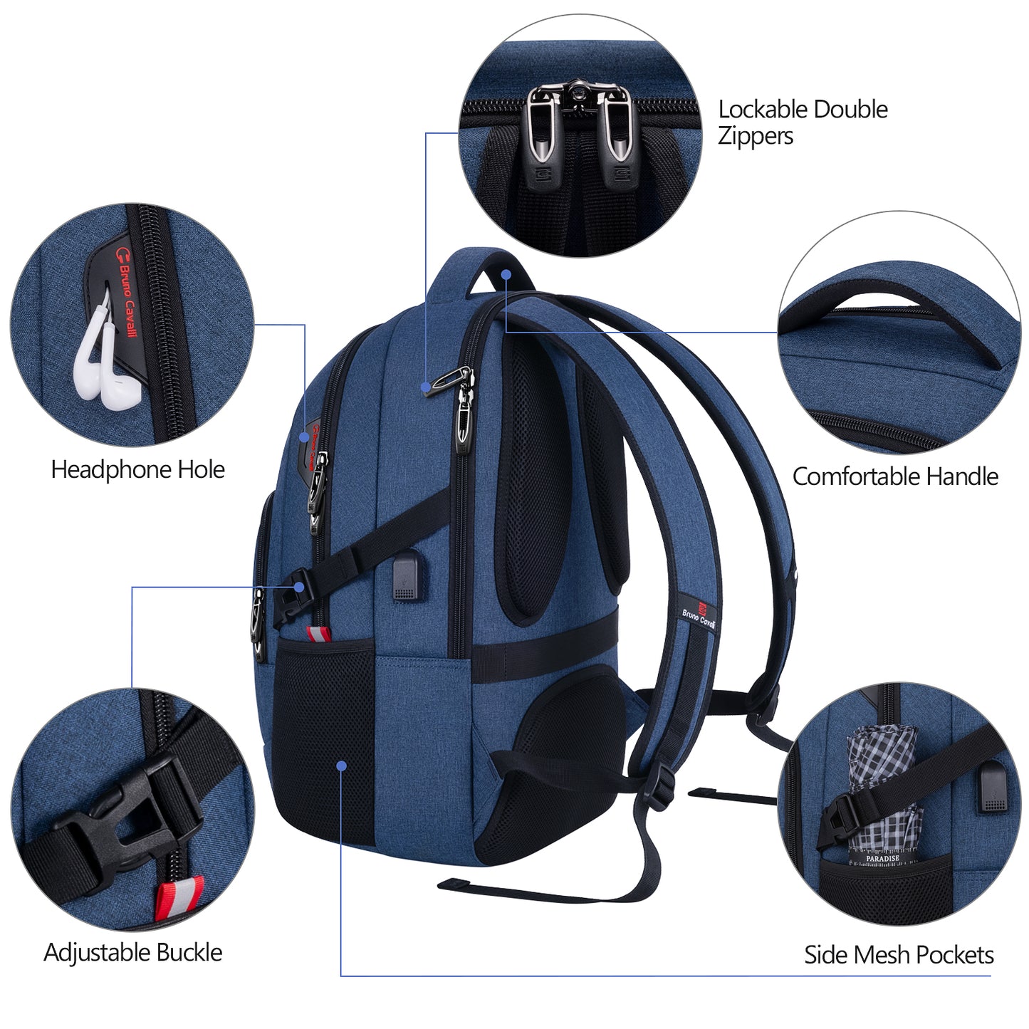 UKEIN Laptop Backpack with USB Charging Port Water Resistant Backpacks for Adults Work Business Laptop Backpack for Men