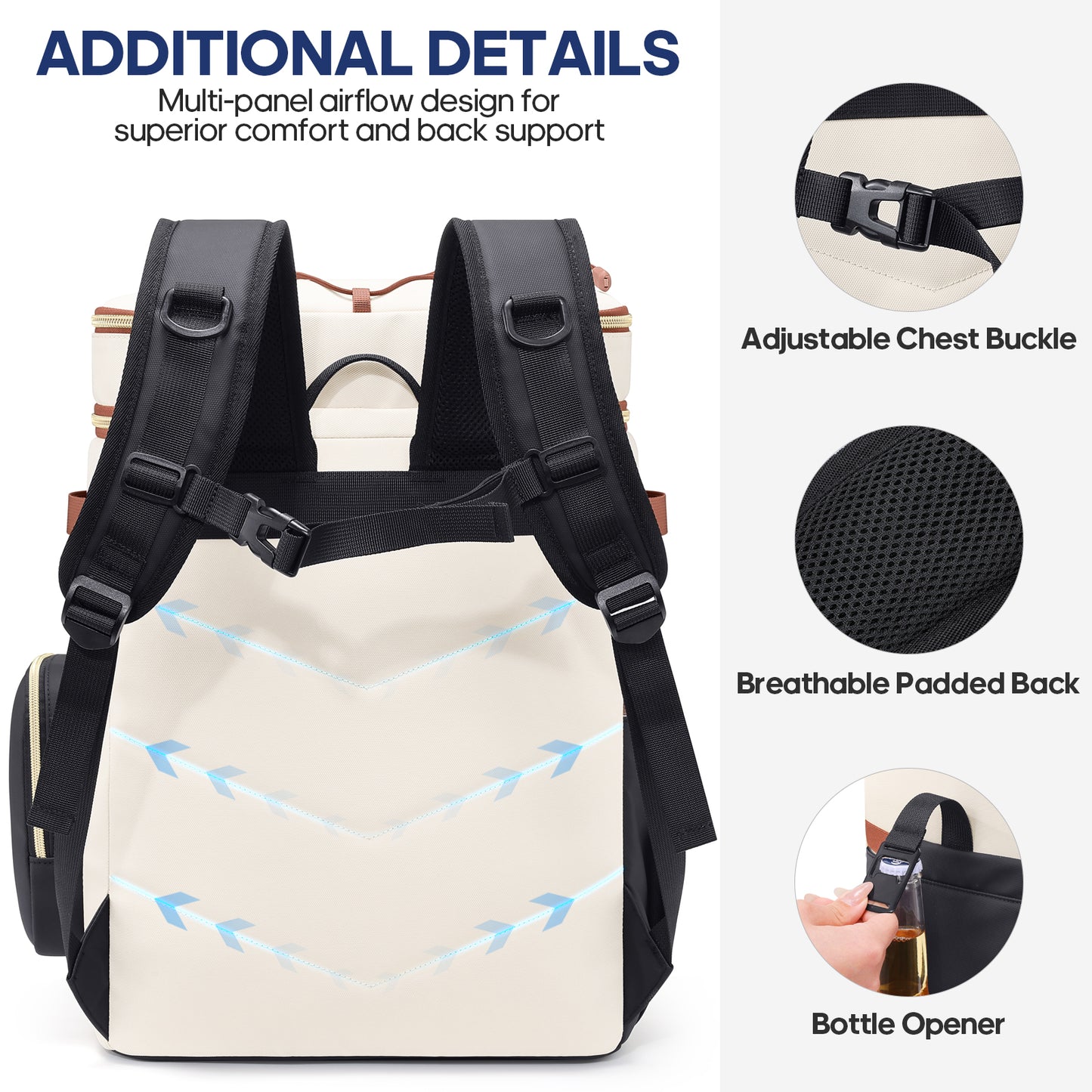 UKEIN 50 Can Backpack Cooler Insulated Leak Proof Soft Sided Cooler Backpack Waterproof Lunch Backpack for Men Women Camping Beach Picnic Work