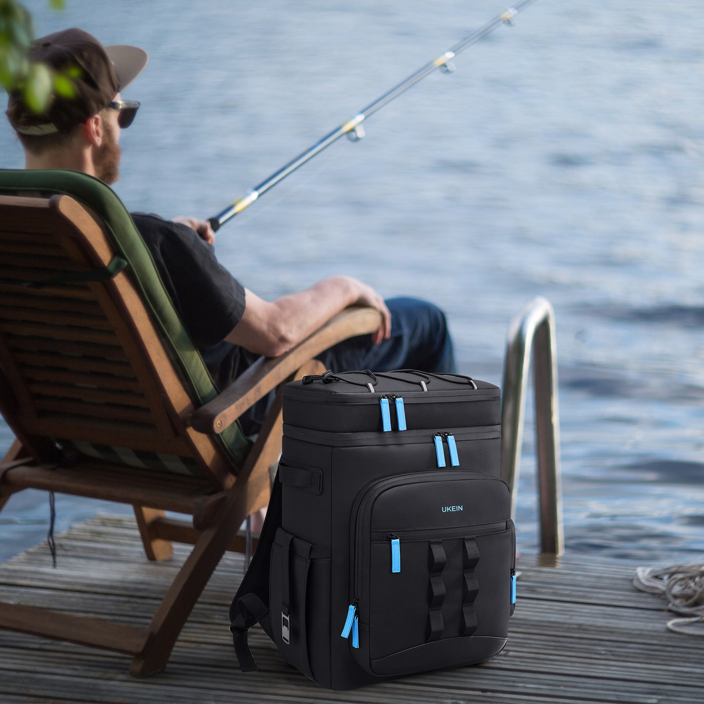 UKEIN 50 Can Backpack Cooler Insulated Leak Proof Soft Sided Cooler Backpack Waterproof Lunch Backpack for Men Women Camping Beach Picnic Work