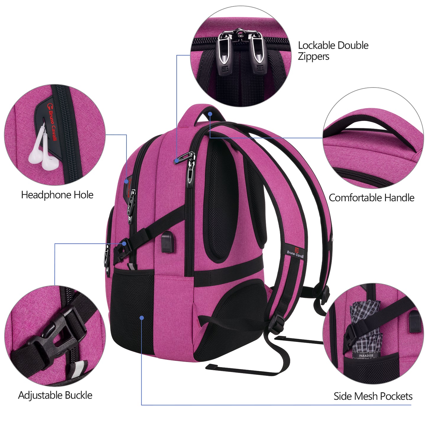 UKEIN Laptop Backpack with USB Charging Port Water Resistant Backpacks for Adults Work Business Laptop Backpack for Men