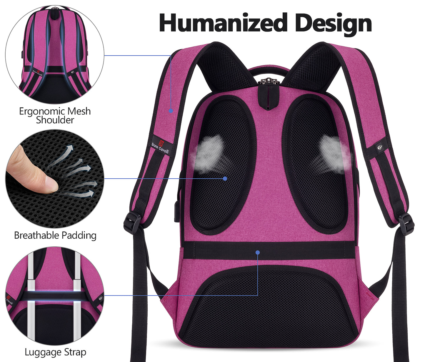 UKEIN Laptop Backpack with USB Charging Port Water Resistant Backpacks for Adults Work Business Laptop Backpack for Men