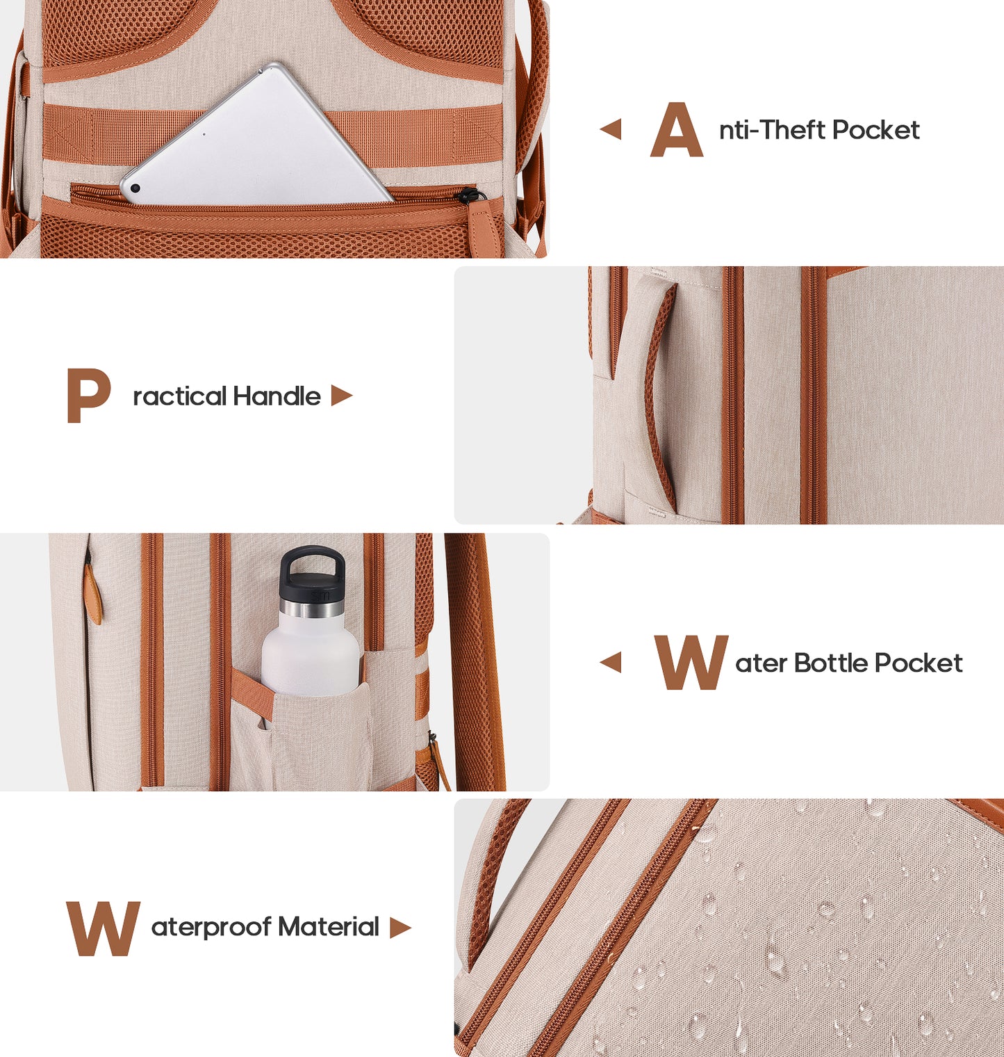 UKEIN Travel Backpack for Women Carry On Backpack Flight Approved 40L Waterproof Anti-Theft Personal Item Backpack with Packing Cubes and Shoe Pocket