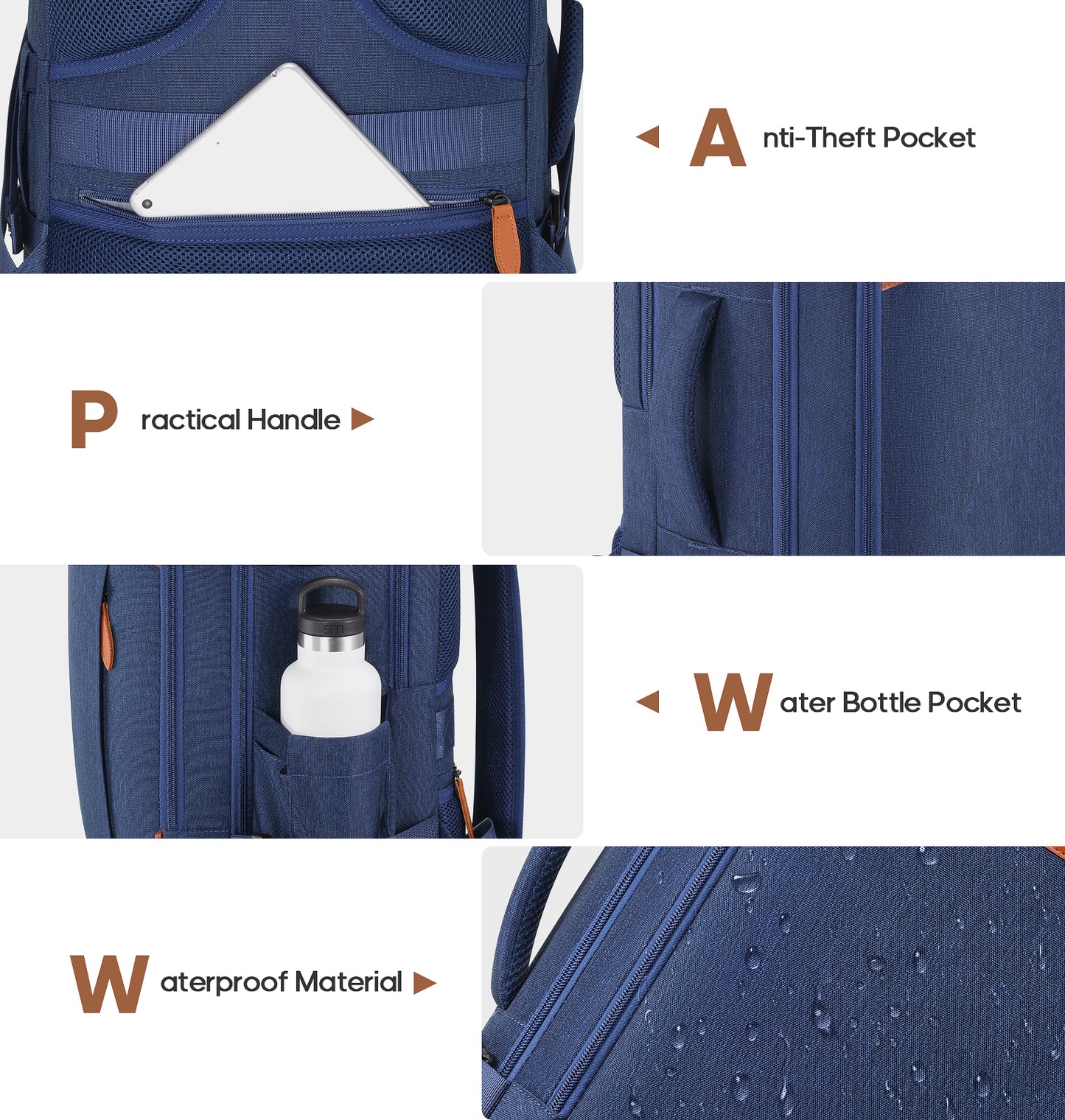 UKEIN Travel Backpack for Women Carry On Backpack Flight Approved 40L Waterproof Anti-Theft Personal Item Backpack with Packing Cubes and Shoe Pocket