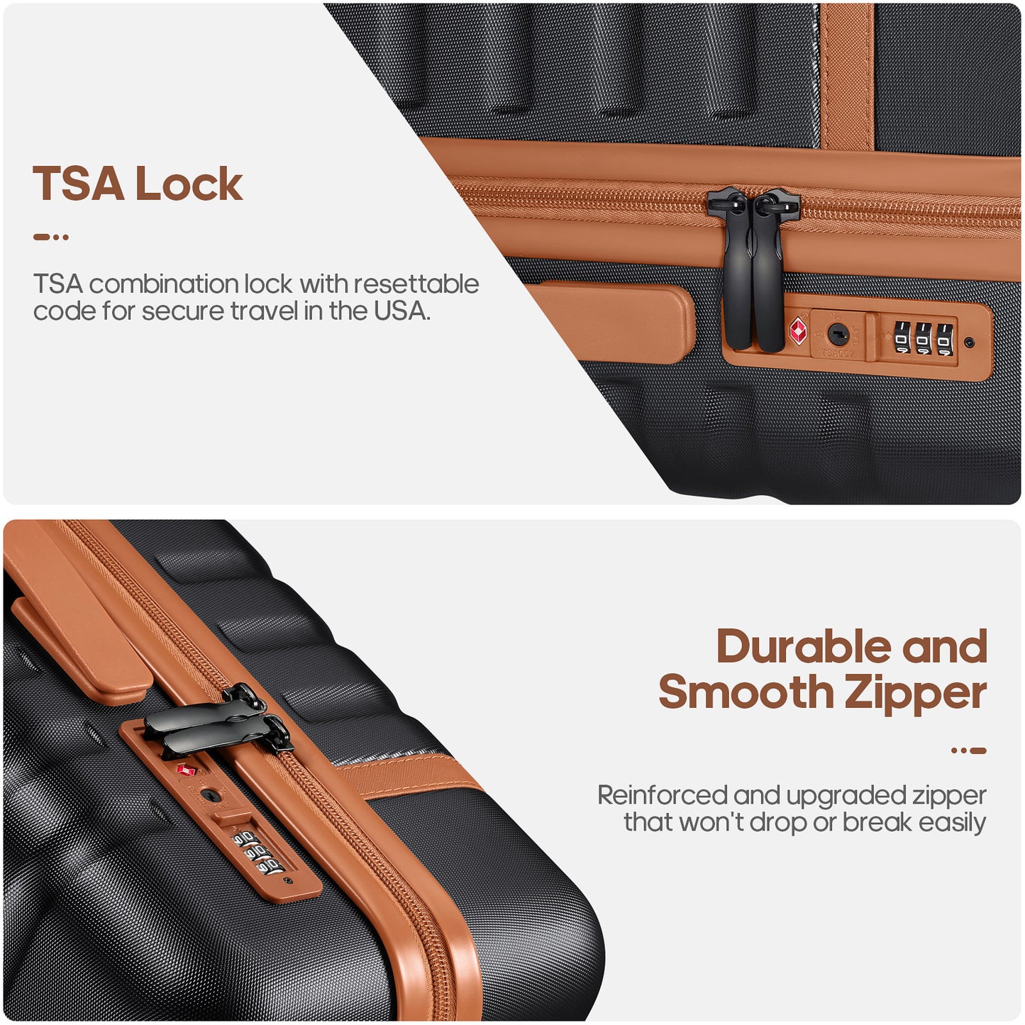 UKEIN Luggage Sets 3 Piece, Carry On Luggage with Wheels, 20 Inch Hardshell Suitcase with TSA Lock, 100% PC Carry On Suitcases Airline Approved With Travel Backpack for Men Women