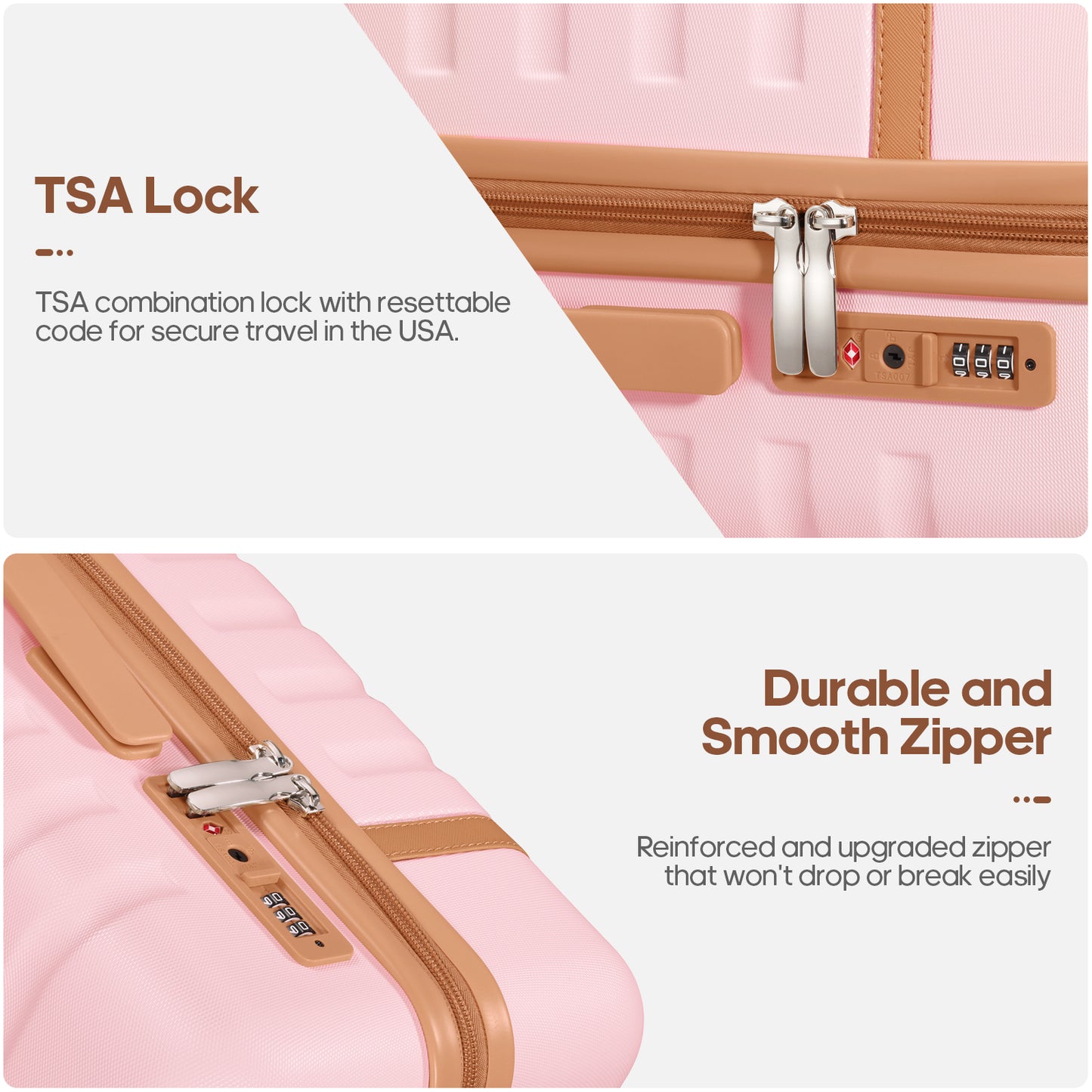 UKEIN Luggage Sets 3 Piece, Carry On Luggage with Wheels, 24 Inch Hardshell Suitcase with TSA Lock, 100% PC Carry On Suitcases Airline Approved With Travel Backpack for Men Women