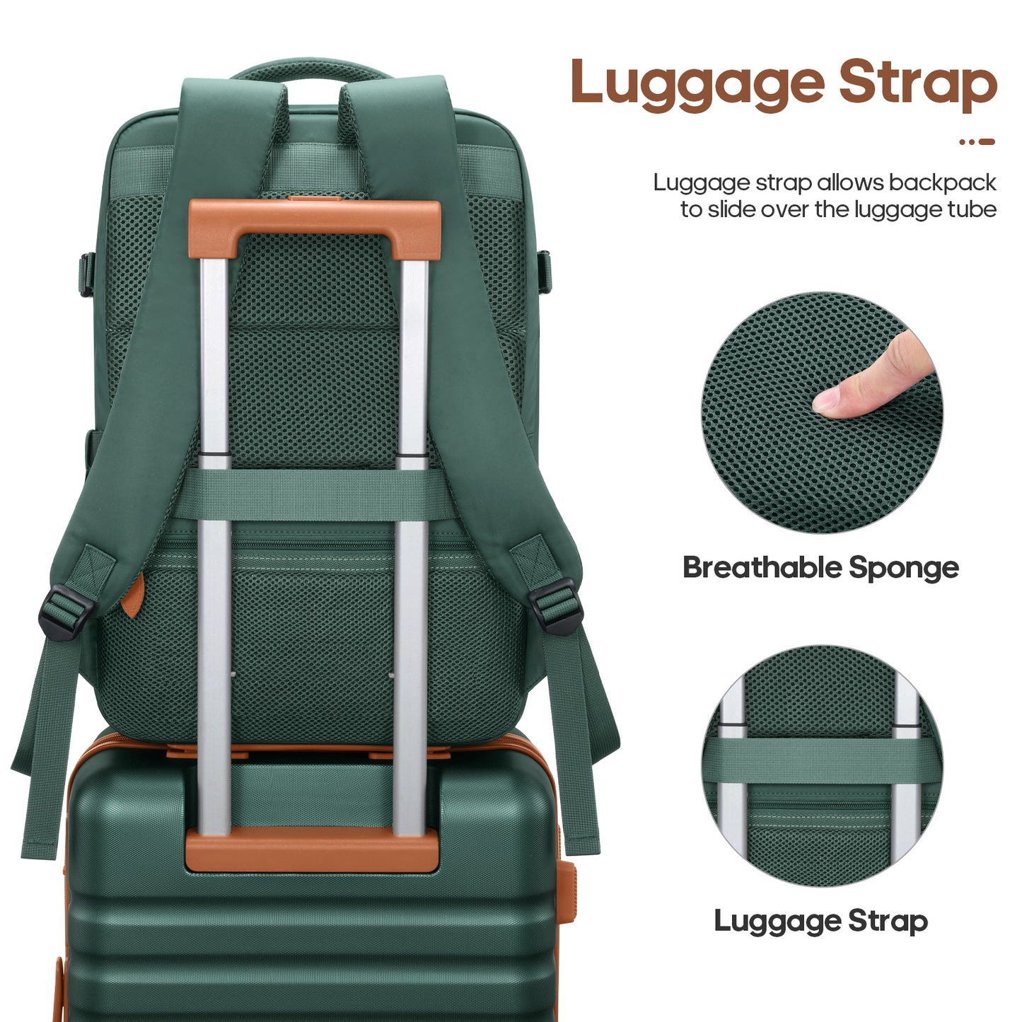 UKEIN Luggage Sets 3 Piece, Carry On Luggage with Wheels, 28 Inch Hardshell Suitcase with TSA Lock, 100% PC Carry On Suitcases Airline Approved With Travel Backpack for Men Women