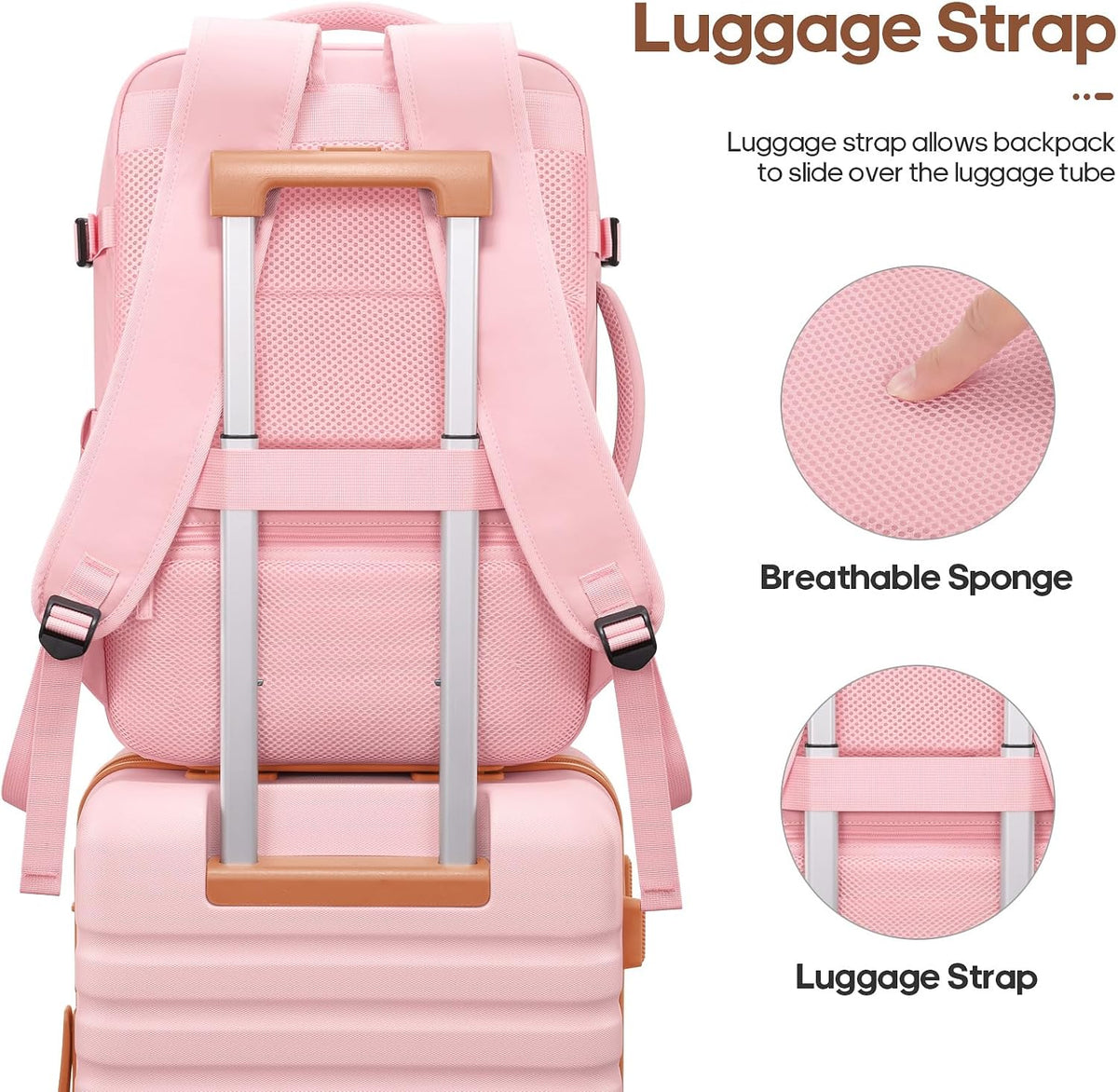 UKEIN Luggage Sets 3 Piece, Carry On Luggage with Wheels, 20 Inch Hardshell Suitcase with TSA Lock, 100% PC Carry On Suitcases Airline Approved With Travel Backpack for Men Women