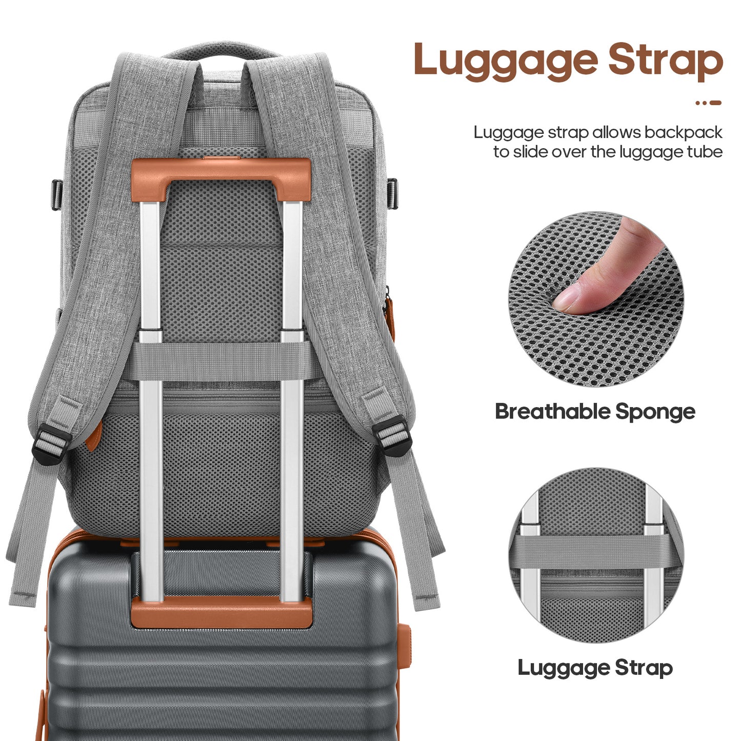 UKEIN Luggage Sets 3 Piece, Carry On Luggage with Wheels, 24 Inch Hardshell Suitcase with TSA Lock, 100% PC Carry On Suitcases Airline Approved With Travel Backpack for Men Women