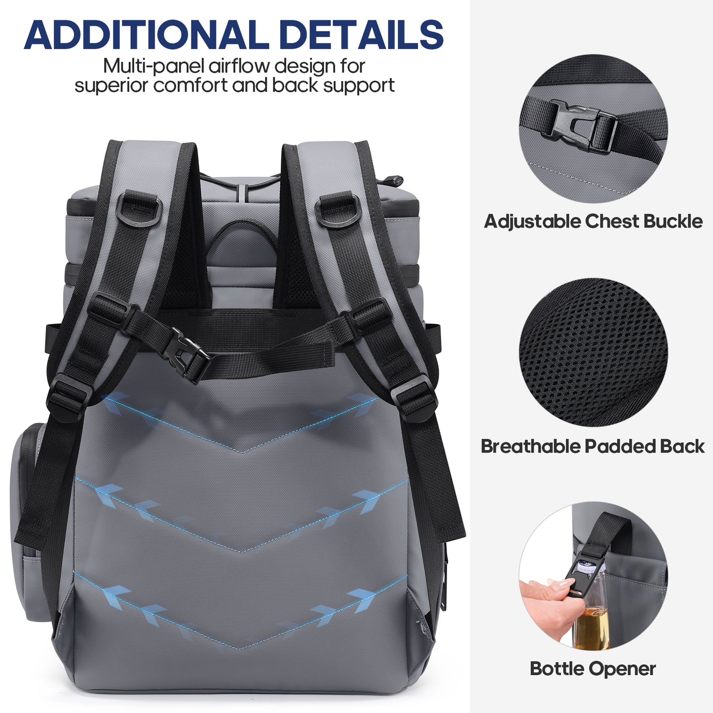 UKEIN 50 Can Backpack Cooler Insulated Leak Proof Soft Sided Cooler Backpack Waterproof Lunch Backpack for Men Women Camping Beach Picnic Work
