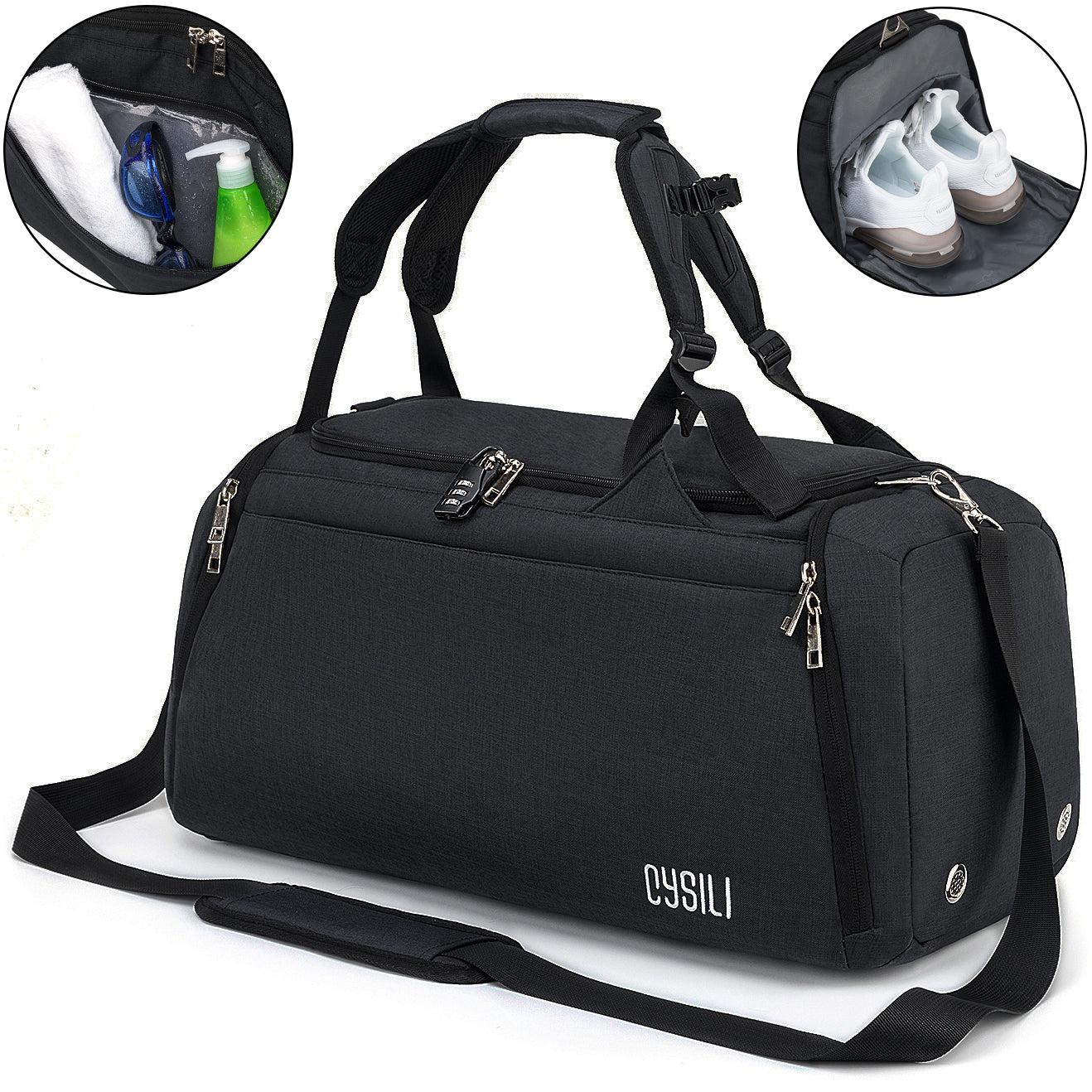 UKEIN Gym Bag for Men Sports Duffel Bags for Travel 42L Waterproof Gym Duffle Bags for Men with Shoe Compartment and Wet Pocket