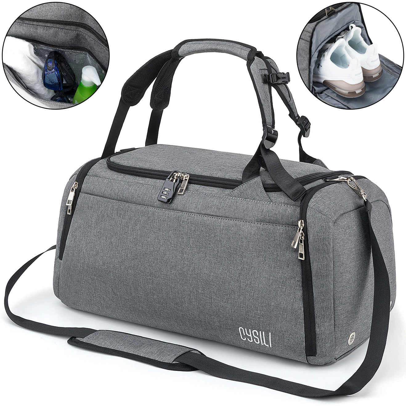 UKEIN Gym Bag for Men Sports Duffel Bags for Travel 42L Waterproof Gym Duffle Bags for Men with Shoe Compartment and Wet Pocket