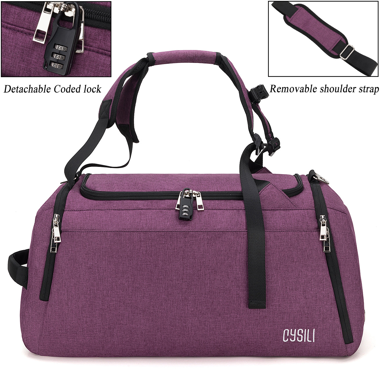 UKEIN Gym Bag for Men Sports Duffel Bags for Travel 42L Waterproof Gym Duffle Bags for Men with Shoe Compartment and Wet Pocket