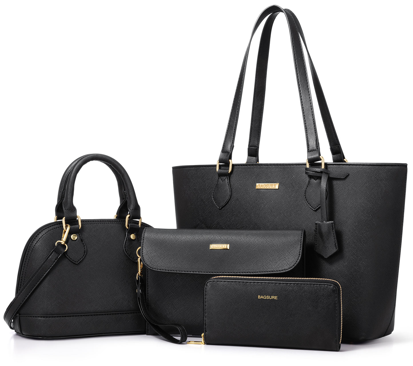 Women Handbags Set 4pcs Purses for Women Tote Bags Satchel Shoulder Bag Wristlet Bag Clutch Purse for Women