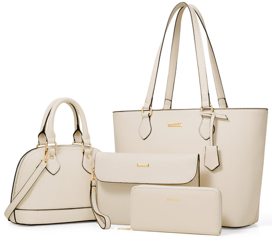 Women Handbags Set 4pcs Purses for Women Tote Bags Satchel Shoulder Bag Wristlet Bag Clutch Purse for Women