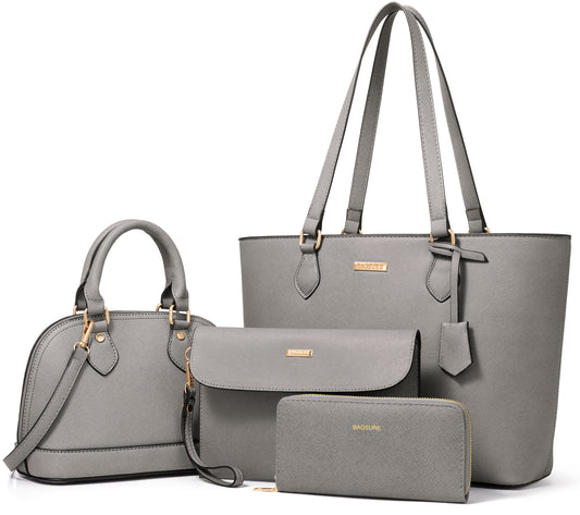 Women Handbags Set 4pcs Purses for Women Tote Bags Satchel Shoulder Bag Wristlet Bag Clutch Purse for Women