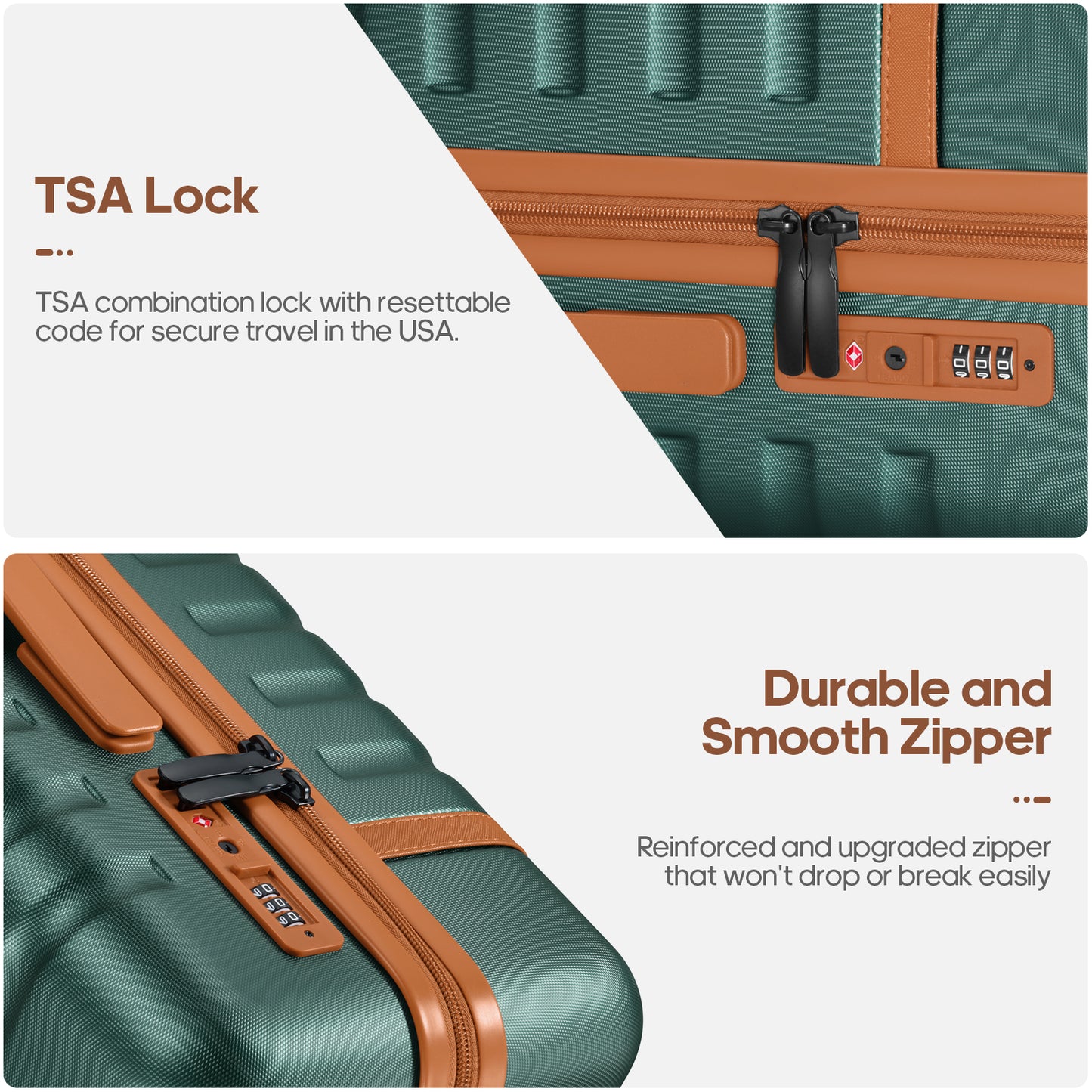 UKEIN Luggage Sets 3 Piece, Carry On Luggage with Wheels, 24 Inch Hardshell Suitcase with TSA Lock, 100% PC Carry On Suitcases Airline Approved With Travel Backpack for Men Women