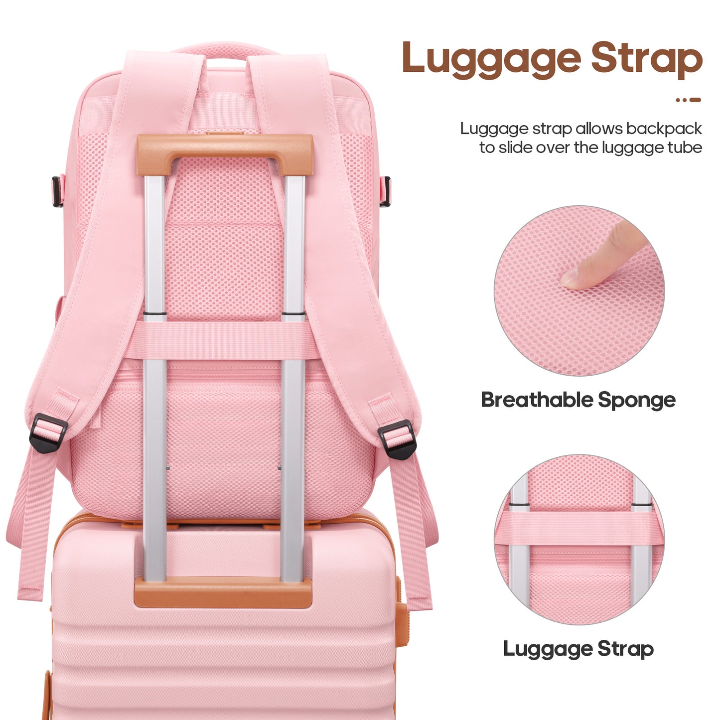 UKEIN Luggage Sets 3 Piece, Carry On Luggage with Wheels, 28 Inch Hardshell Suitcase with TSA Lock, 100% PC Carry On Suitcases Airline Approved With Travel Backpack for Men Women