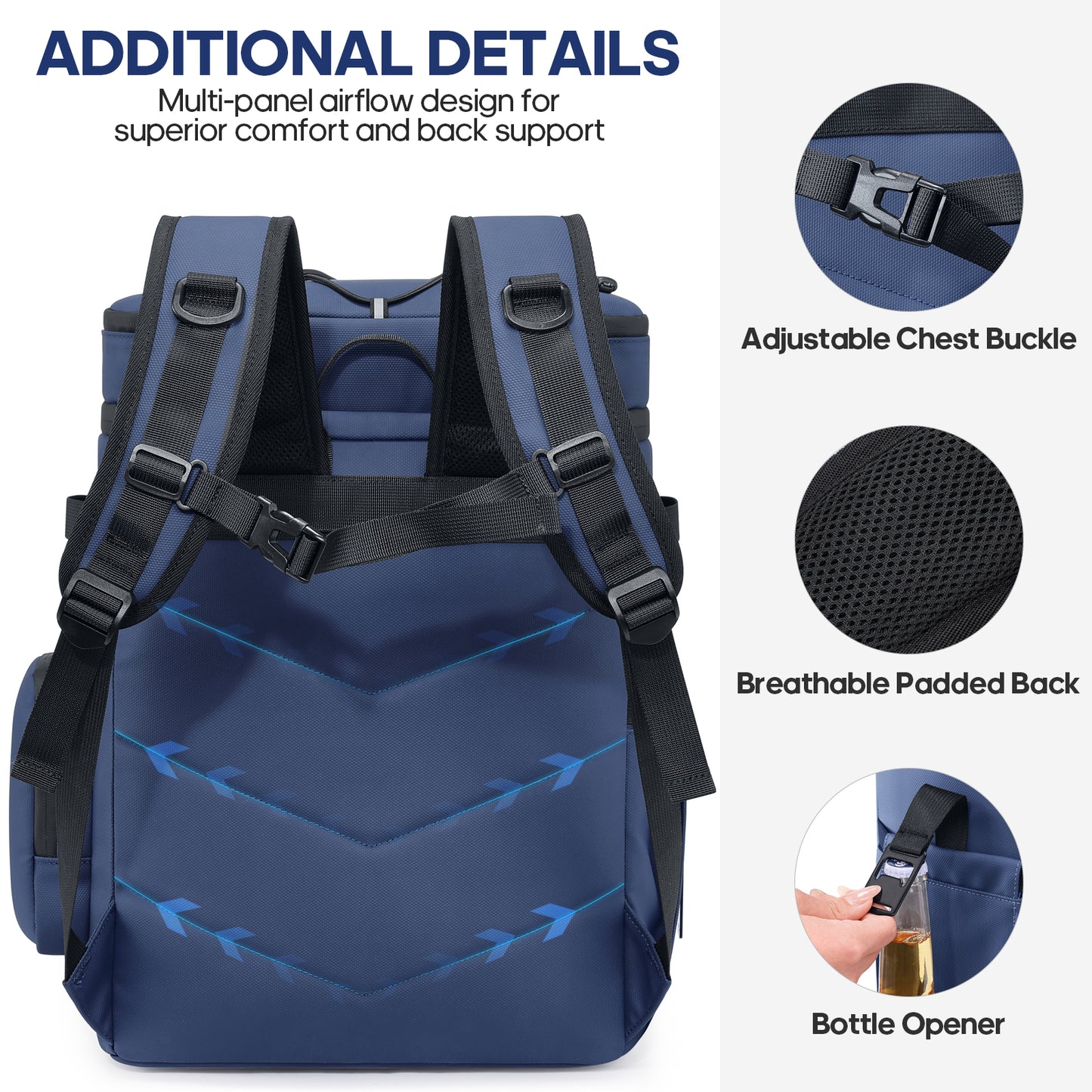 UKEIN 50 Can Backpack Cooler Insulated Leak Proof Soft Sided Cooler Backpack Waterproof Lunch Backpack for Men Women Camping Beach Picnic Work