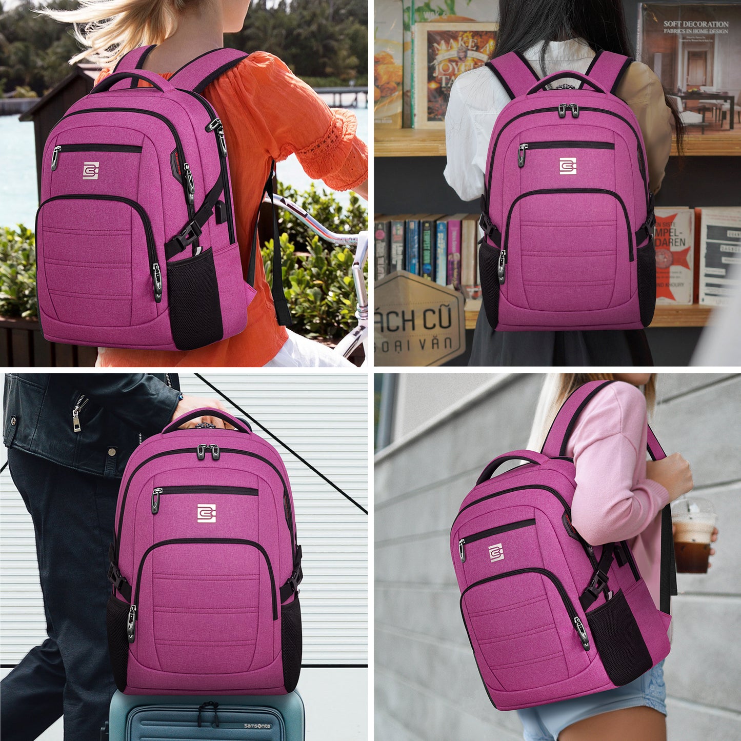 UKEIN Laptop Backpack with USB Charging Port Water Resistant Backpacks for Adults Work Business Laptop Backpack for Men