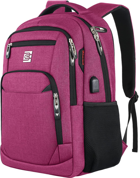 UKEIN Red Laptop Backpack Computer Business Backpack for Adult Water Resistant Anti-Theft Laptop Backpack for Men