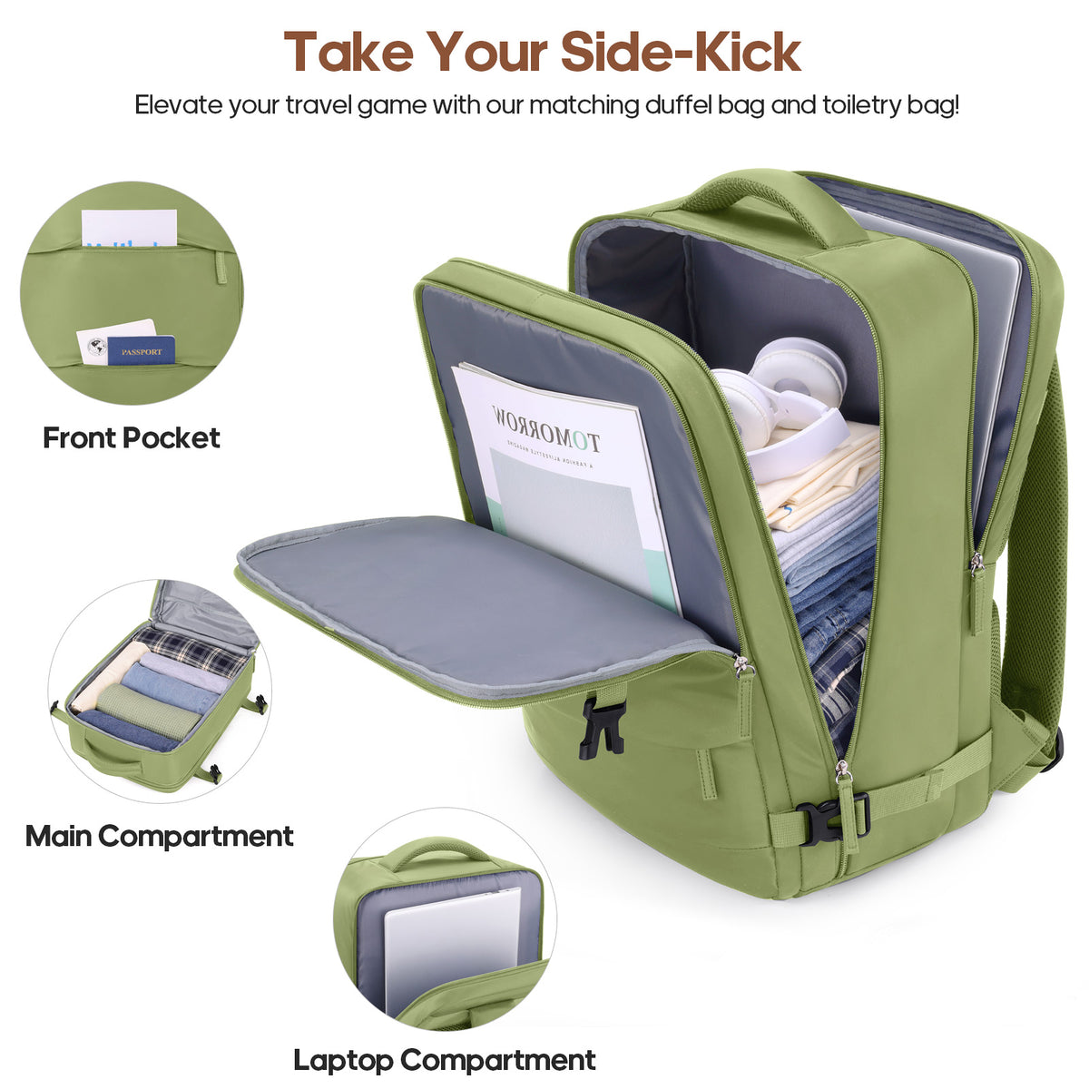 UKEIN Carry on Luggage Airline Approved 100% PC Hard Shell Carry On Suitcase with YKK Zipper Spinner Wheels TSA Lock Carry on with Backpack Set